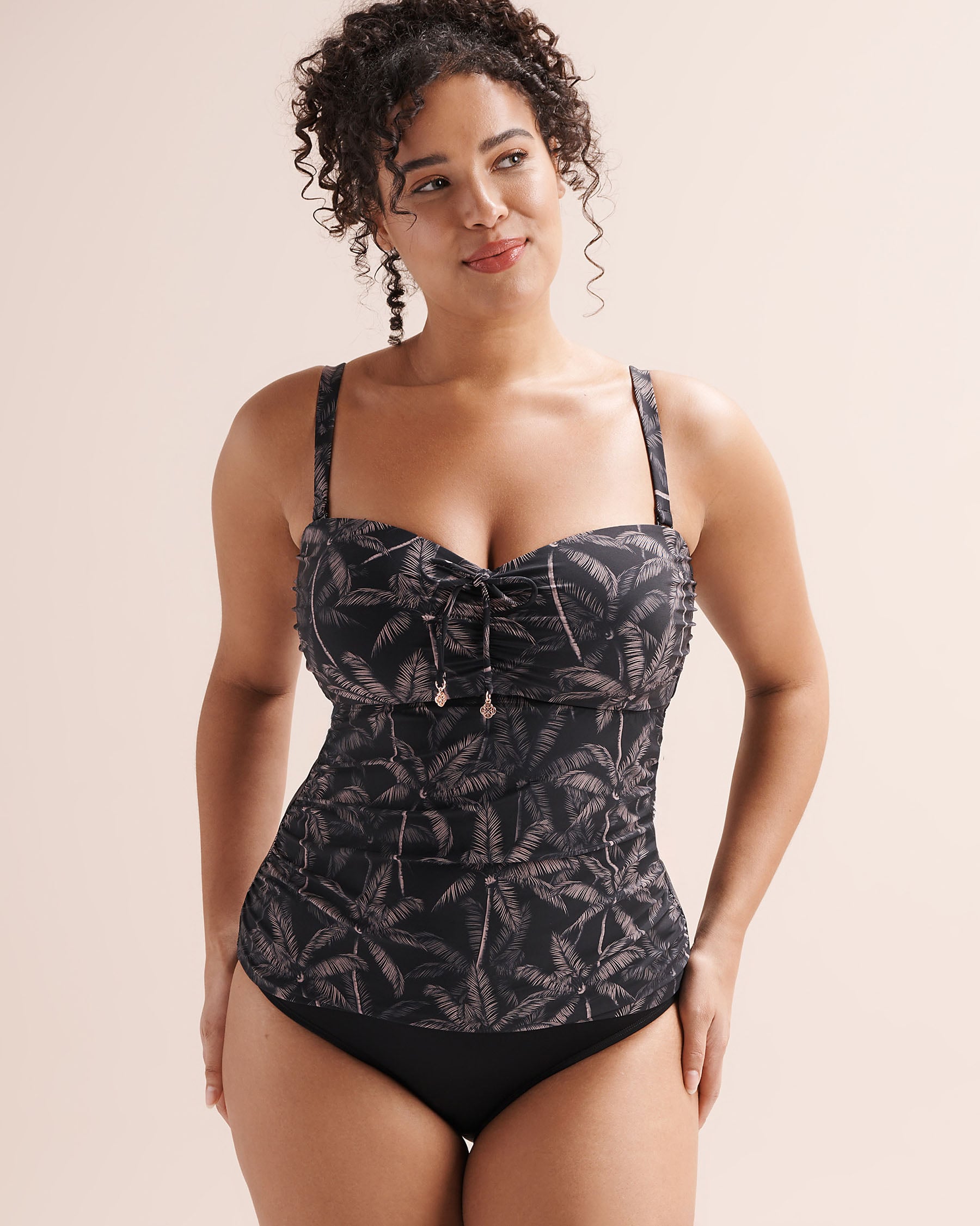 TURQUOISE COUTURE Fitted D Cup Tankini Top Black 01200137 - View3
