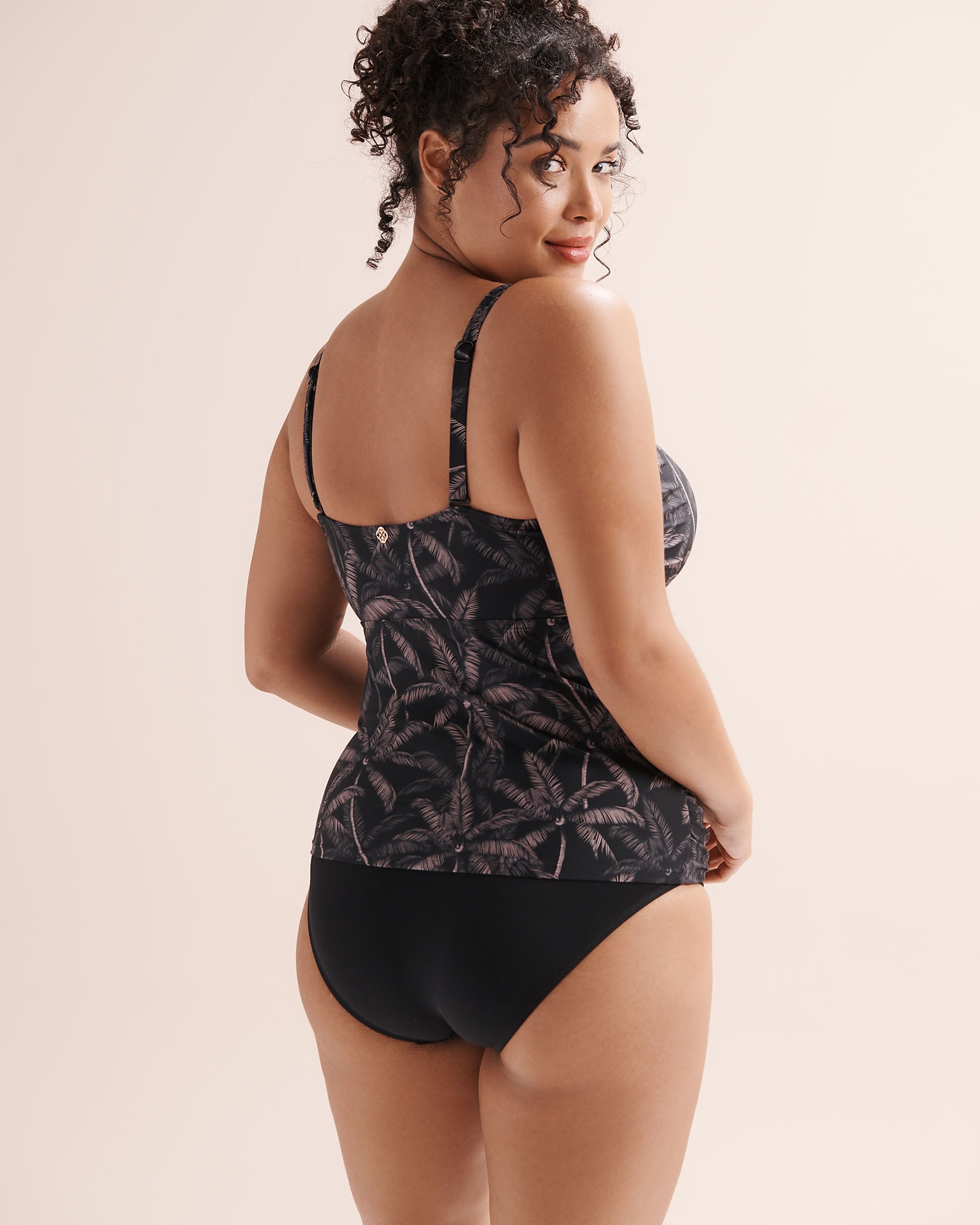 TURQUOISE COUTURE Fitted D Cup Tankini Top Black 01200137 - View5