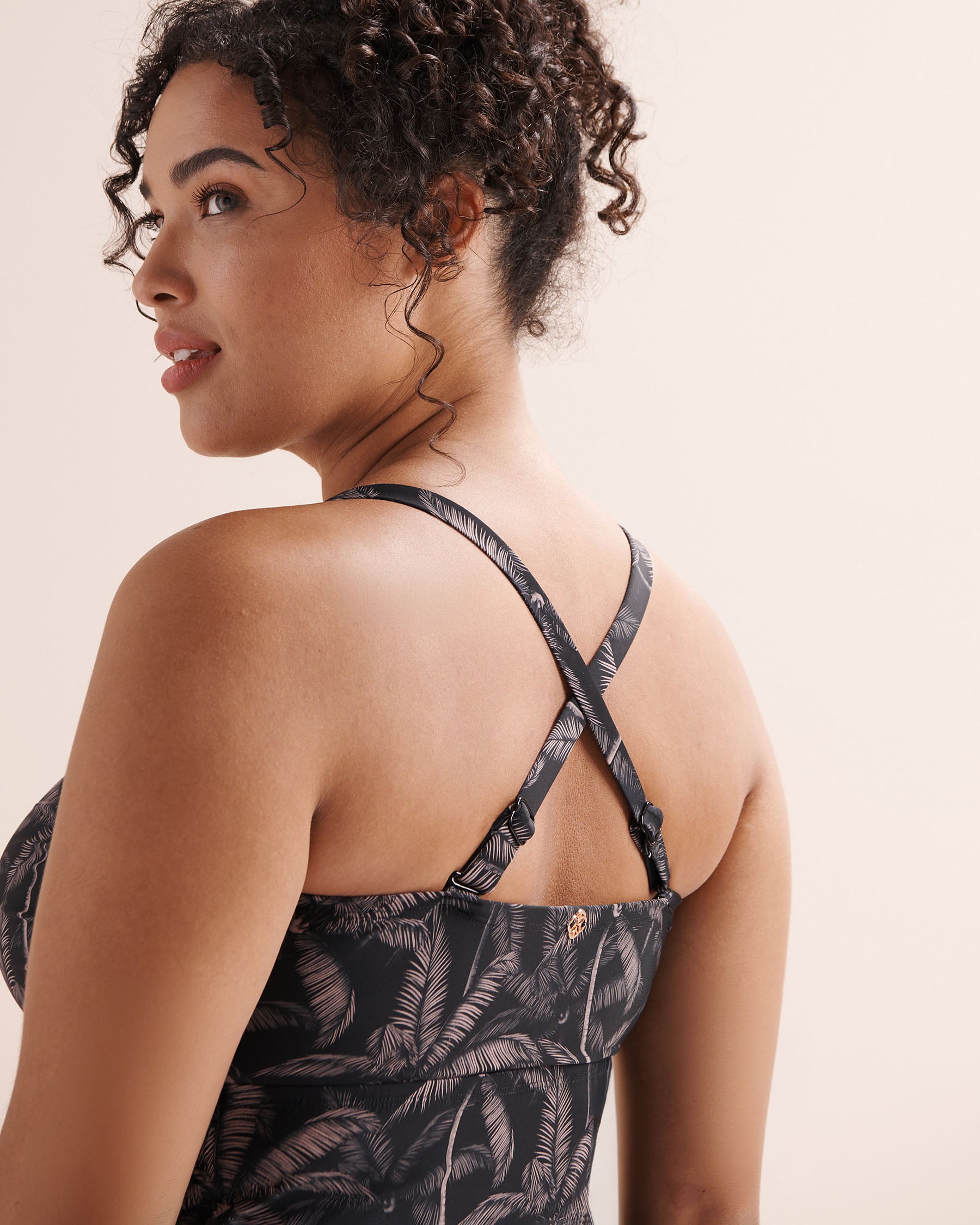 TURQUOISE COUTURE Fitted D Cup Tankini Top Black 01200137 - View6