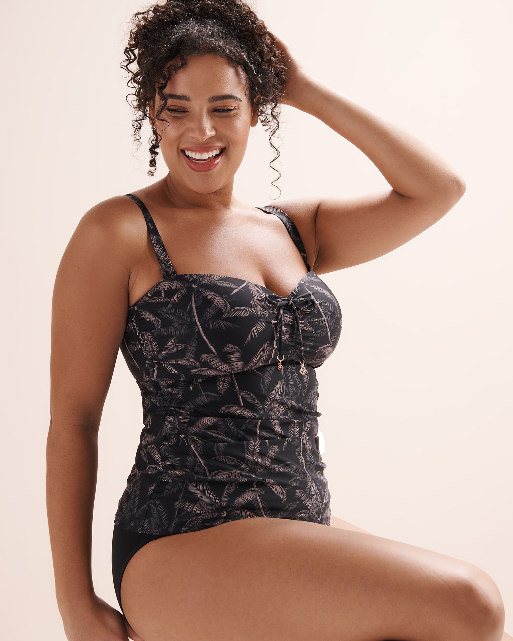 TURQUOISE COUTURE Fitted D Cup Tankini Top Black 01200137 - View8