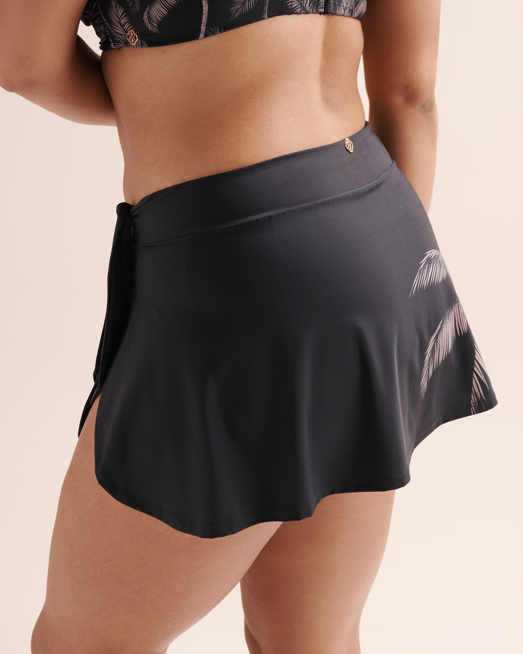 TURQUOISE COUTURE High-Waist Tummy Control Skirted Bikini Bottom Black 01300582 - View3