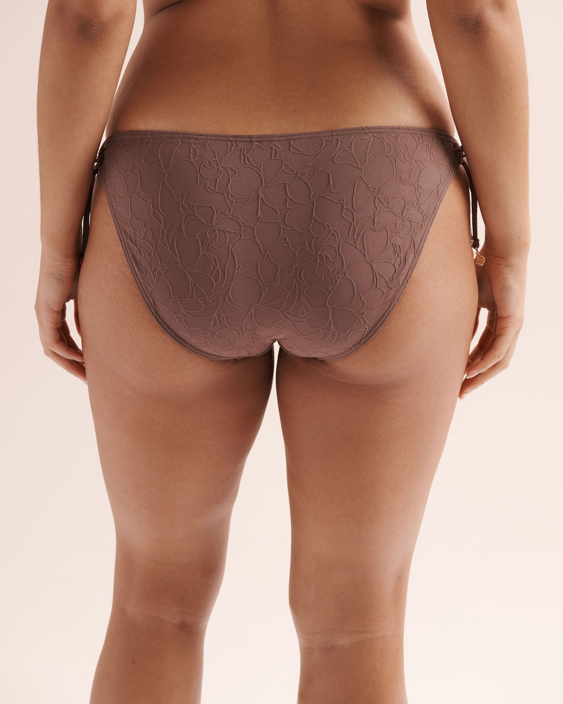 TURQUOISE COUTURE Bas de bikini taille basse noué texturé Brun 01300591 - Voir2