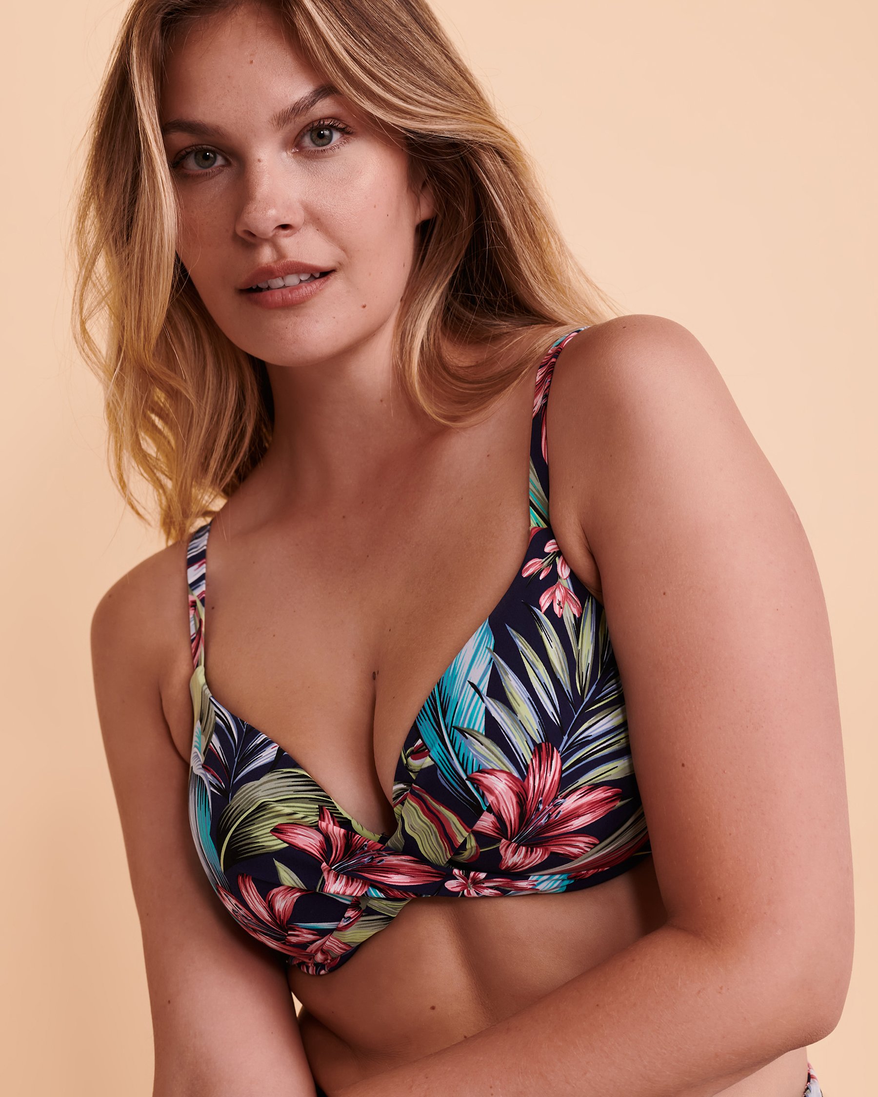 CHRISTINA SWEET ISLAND Push-up Bikini Top Navy print 30SW3063 - View1