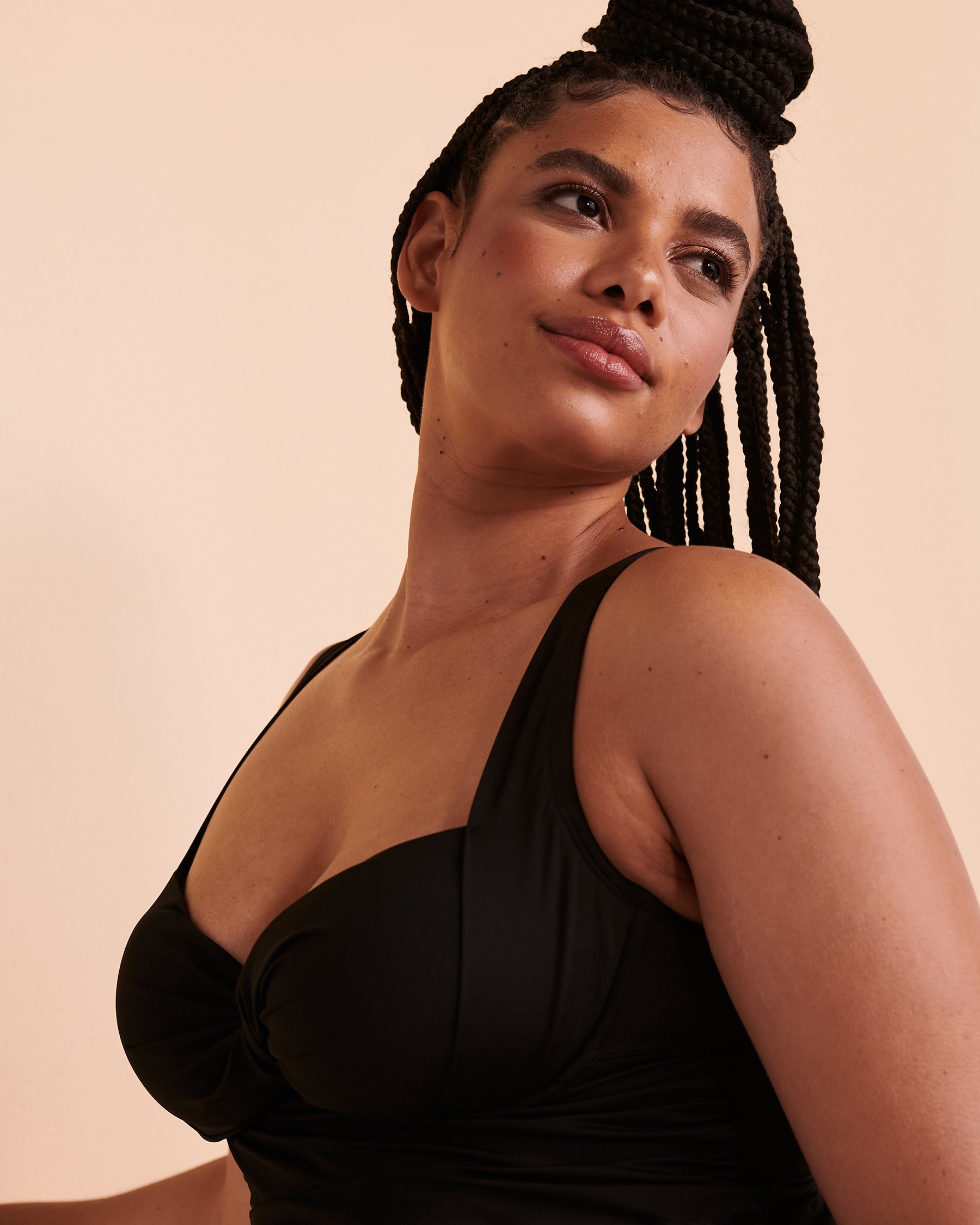 ANNE COLE Haut tankini torsadé LIVE IN COLOR Noir 22MT23401 - View4