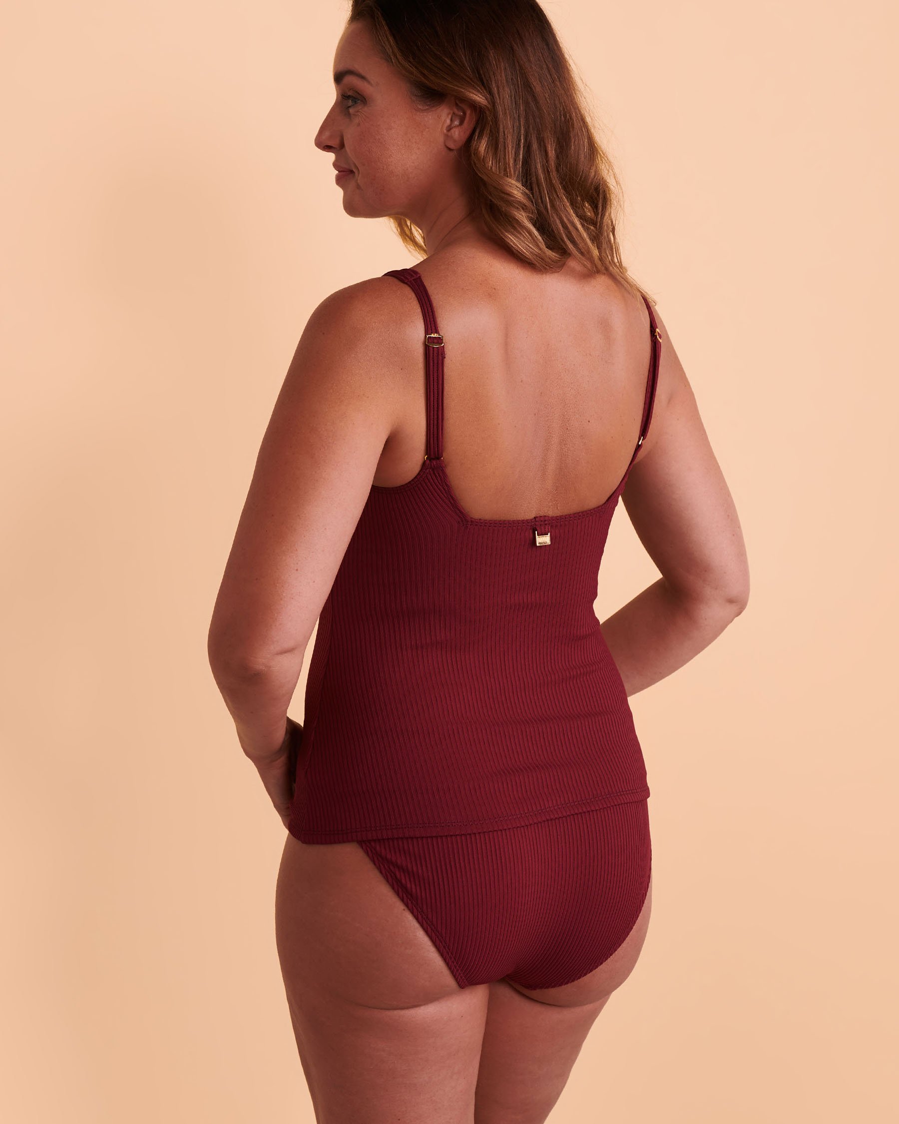 BLEU ROD BEATTIE WALK THE LINE Square Neck Tankini Top Pomegranate RBWL23497H - View2