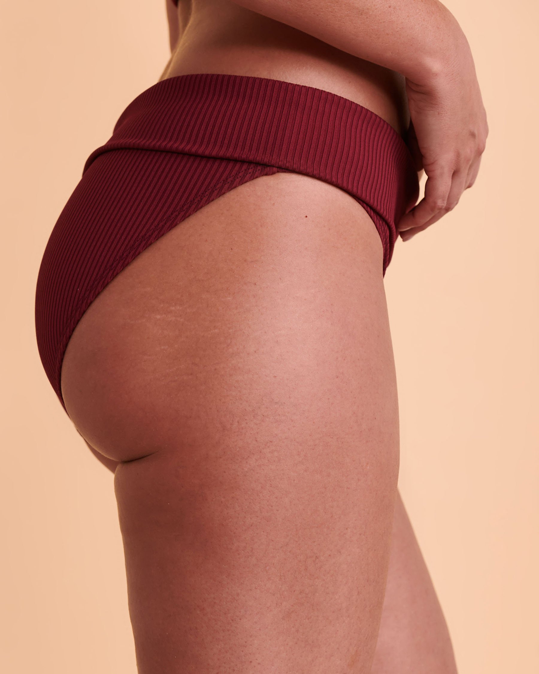 BLEU ROD BEATTIE WALK THE LINE Foldable Waistband Bikini Bottom Pomegranate RBWL23929H - View3