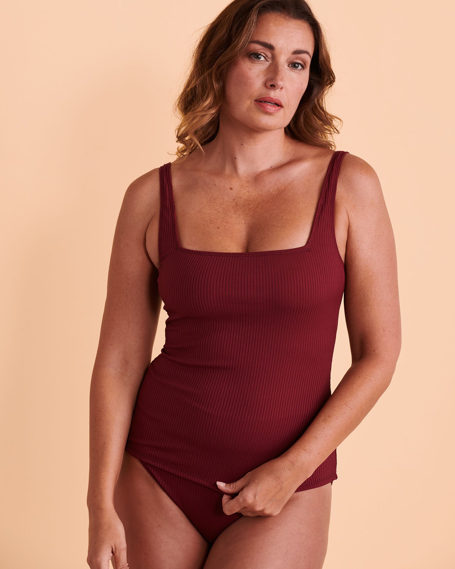 BLEU ROD BEATTIE WALK THE LINE Foldable Waistband Bikini Bottom Pomegranate RBWL23929H - View4