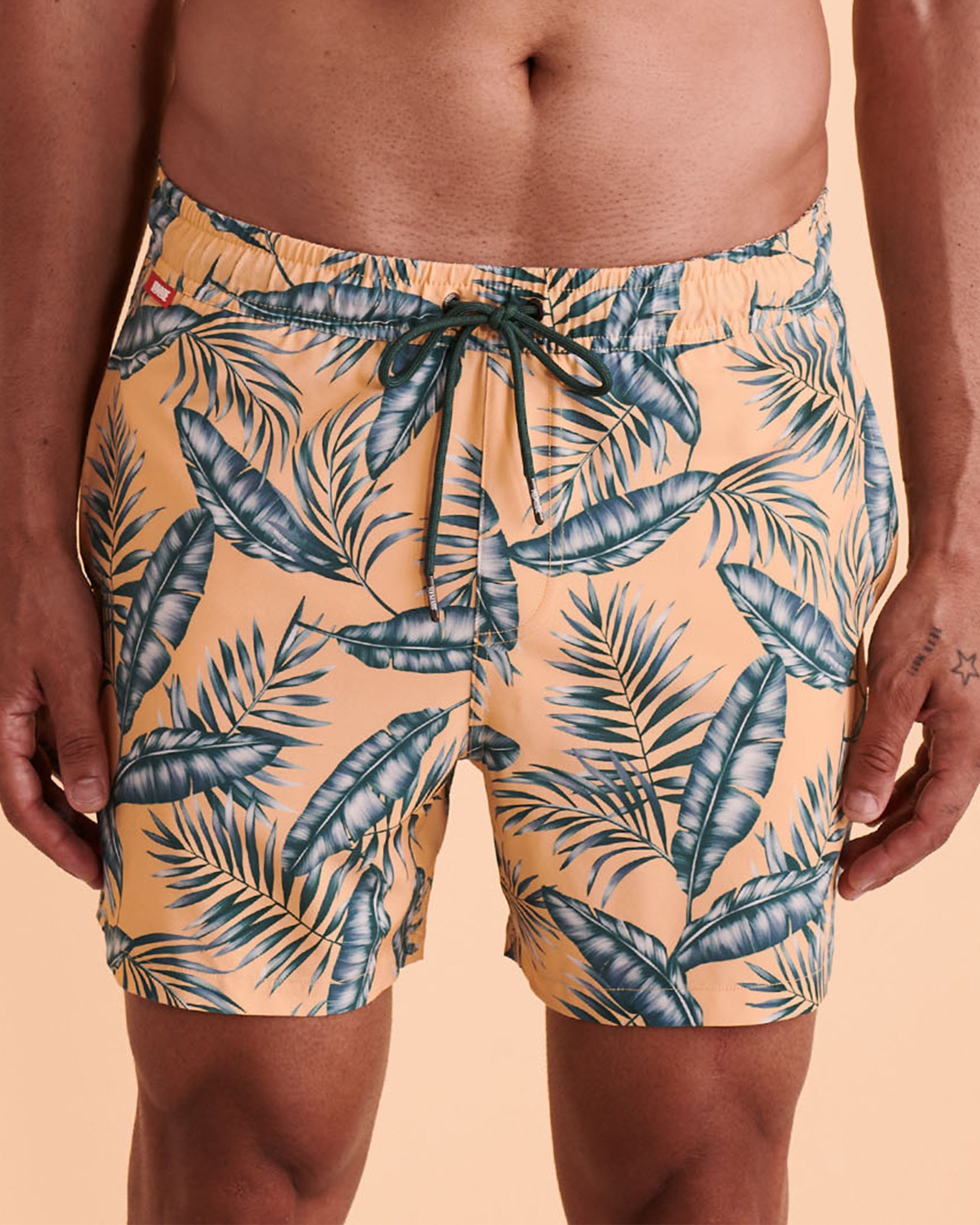 HAMABE Volley Swimsuit with Mesh Lining Palm trees 03100006 - View3