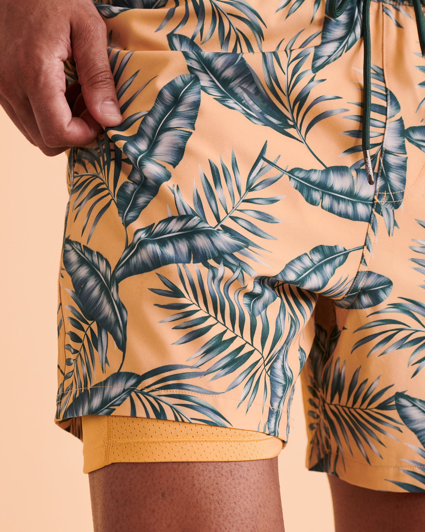 HAMABE Volley Swimsuit with Mesh Lining Palm trees 03100006 - View2