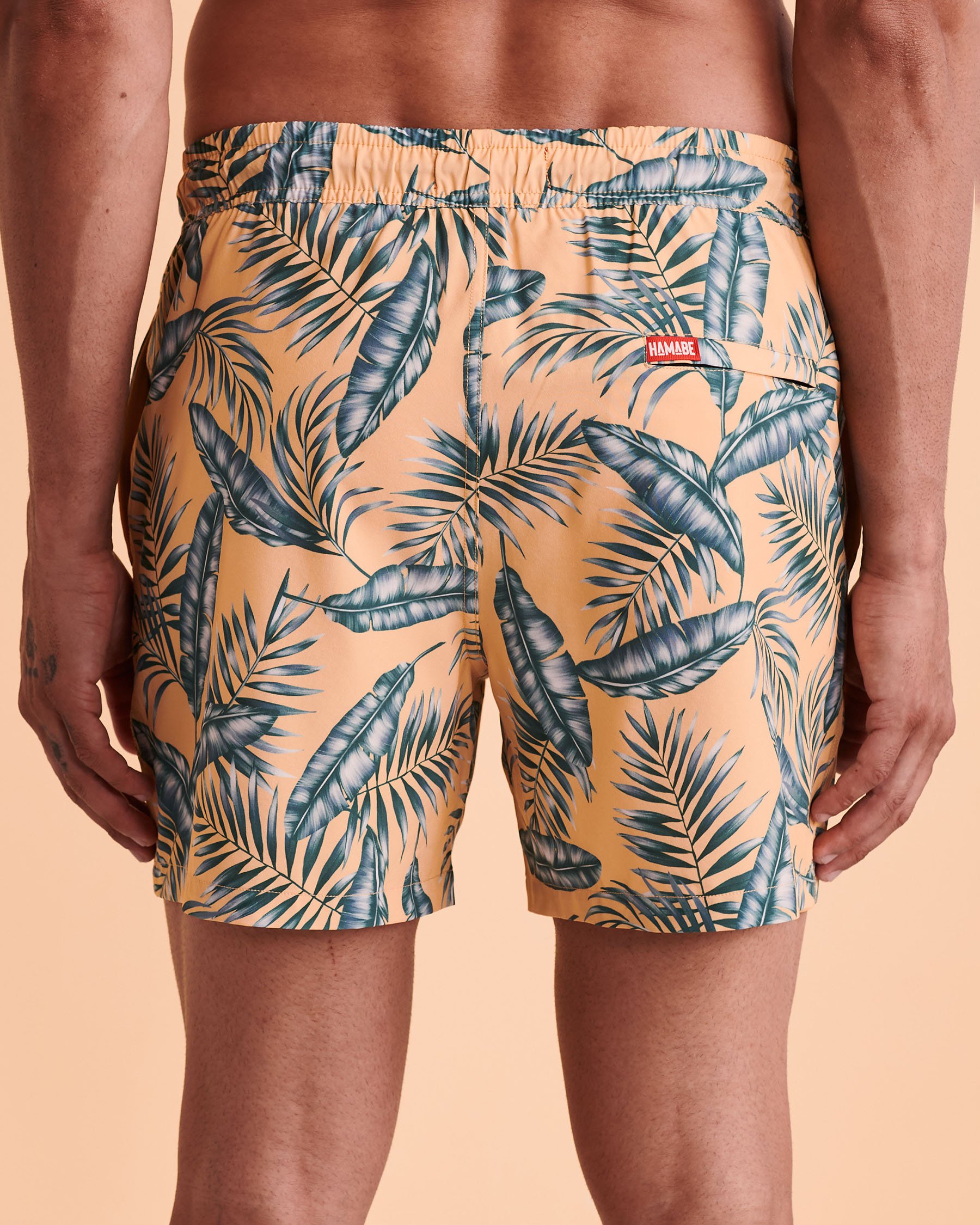 HAMABE Volley Swimsuit with Mesh Lining Palm trees 03100006 - View4