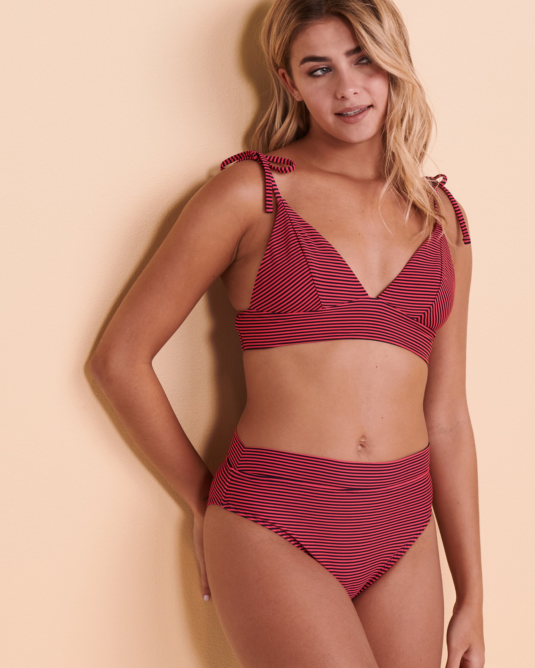 NANA Bas de bikini taille haute Cynthia CABO Rayures éclatantes NZ019 - View4