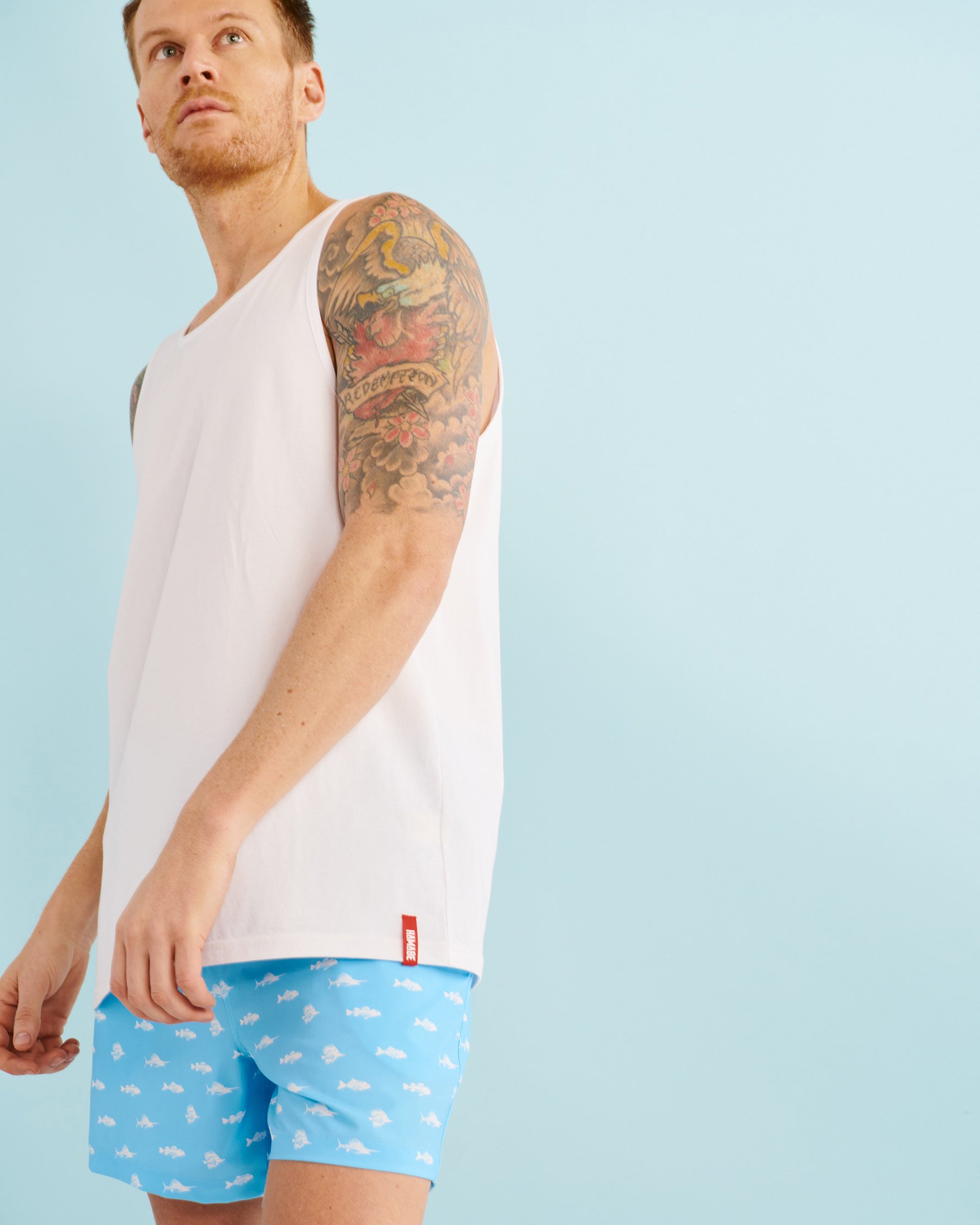 HAMABE Scoop Neck Tank White 04100003 - View3