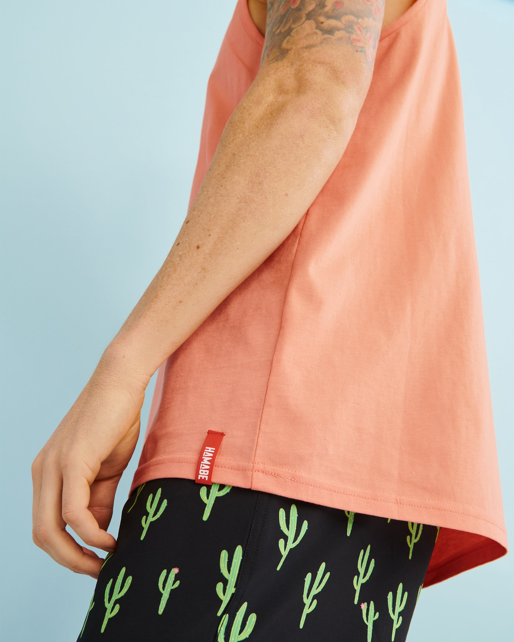 HAMABE Scoop Neck Tank Papaya 04100003 - View3