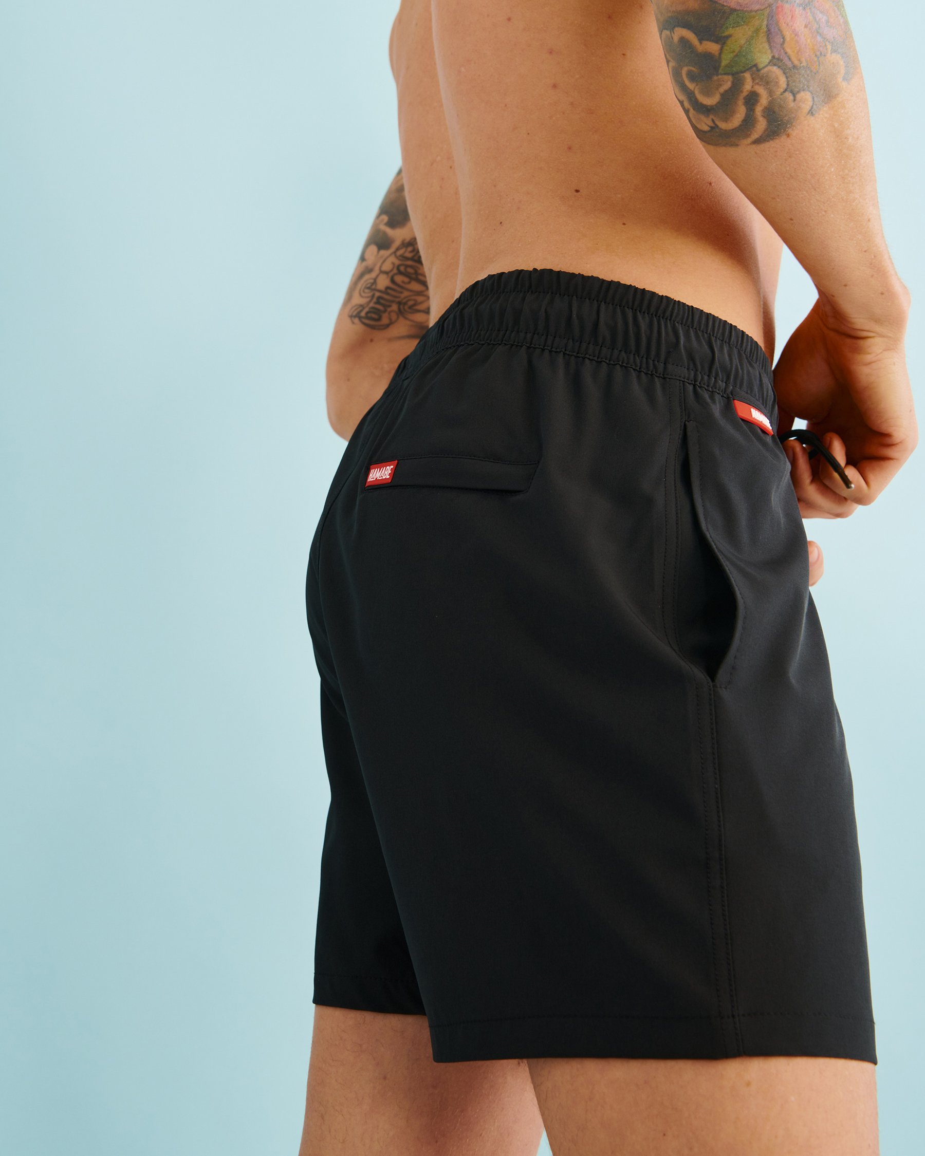 HAMABE Volley Swimsuit with Mesh Lining Black 03100004 - View2