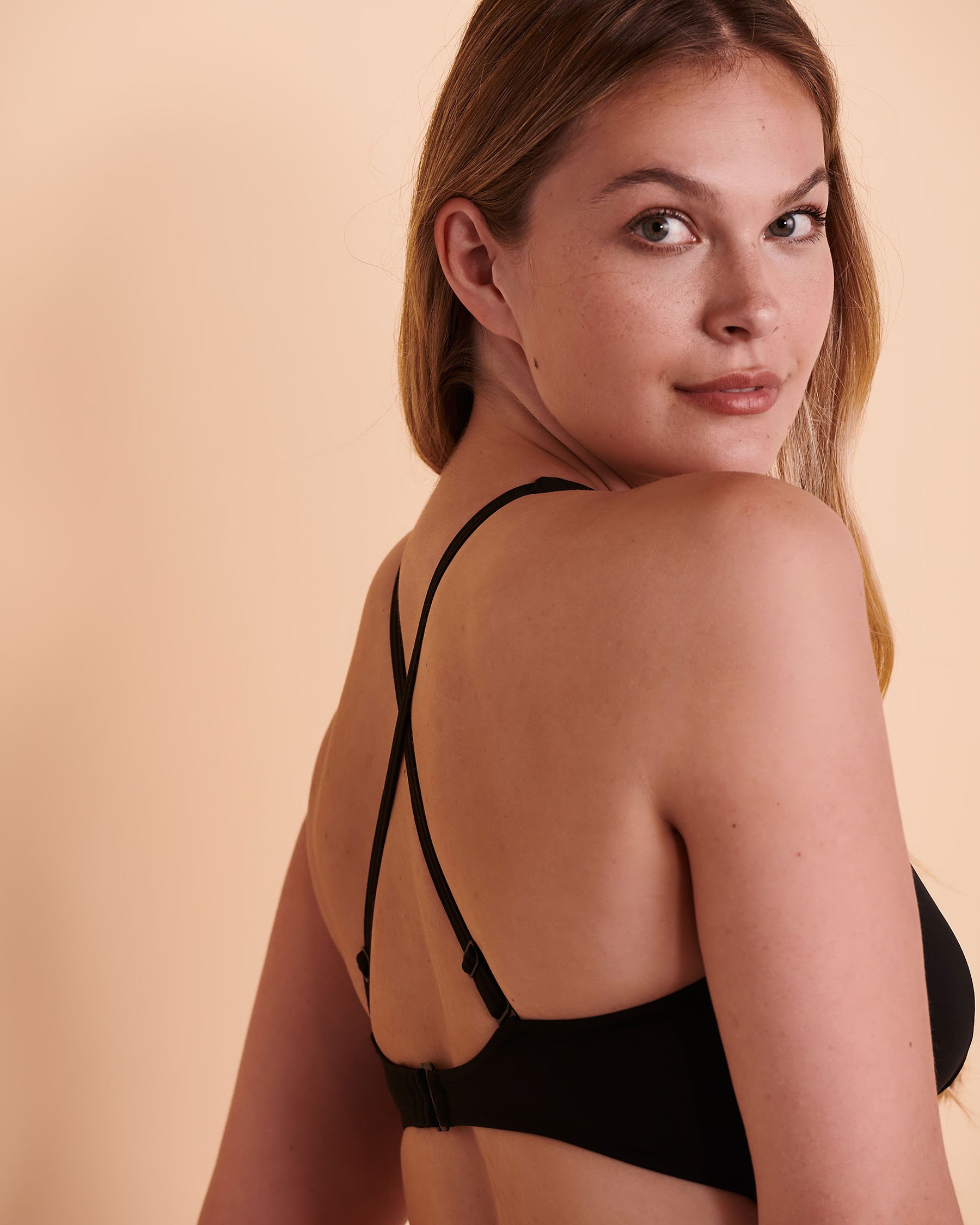 SEA LEVEL ESSENTIALS ECO Cross Front Bikini Top Black SL3110ECO - View2