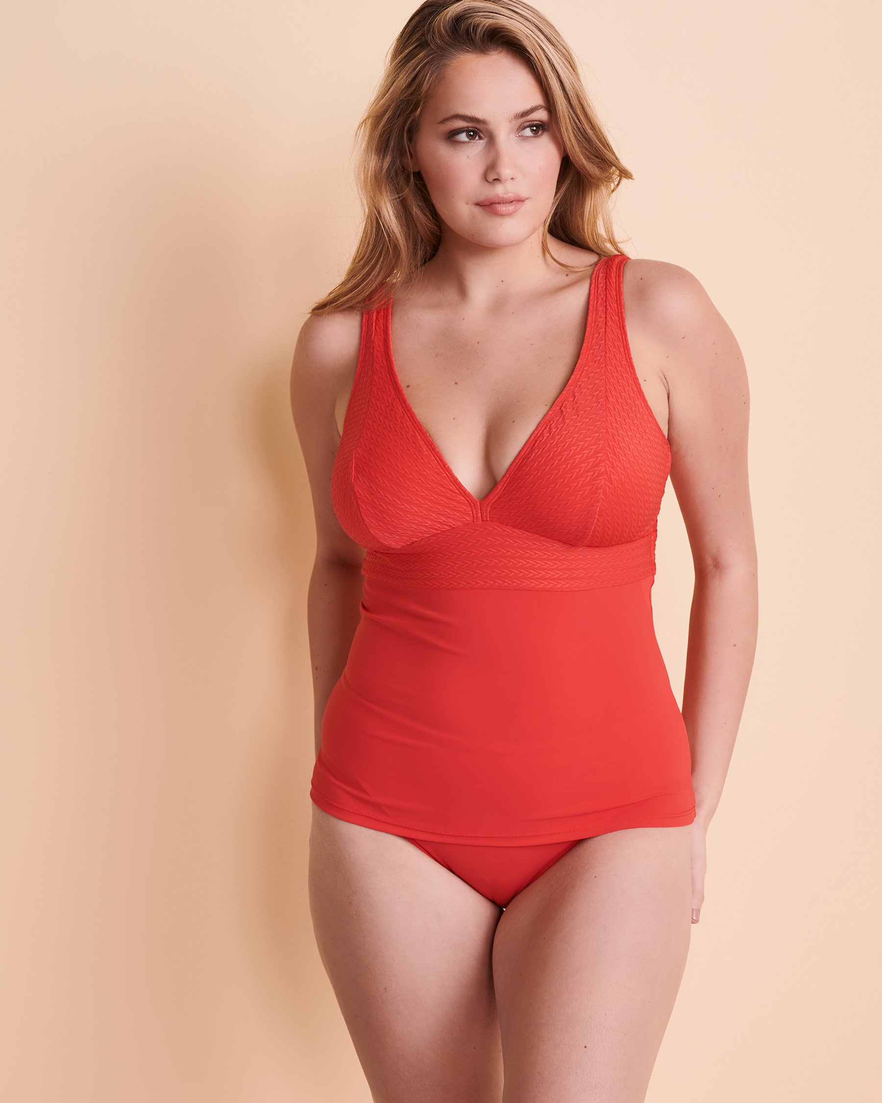 CHRISTINA Haut tankini bonnet D ESSENTIALS Orange-rouge 30NF5082D - View1