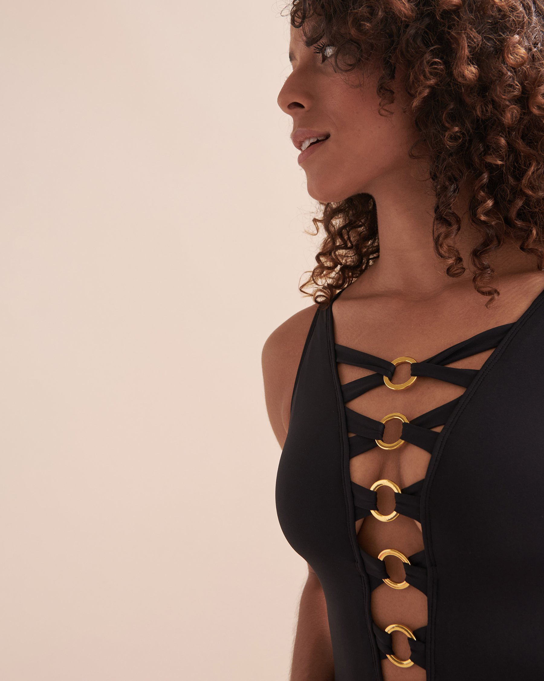 BLEU ROD BEATTIE Maillot une-pièce à anneaux Ring Me Up Noir RBMU23207 - Voir4