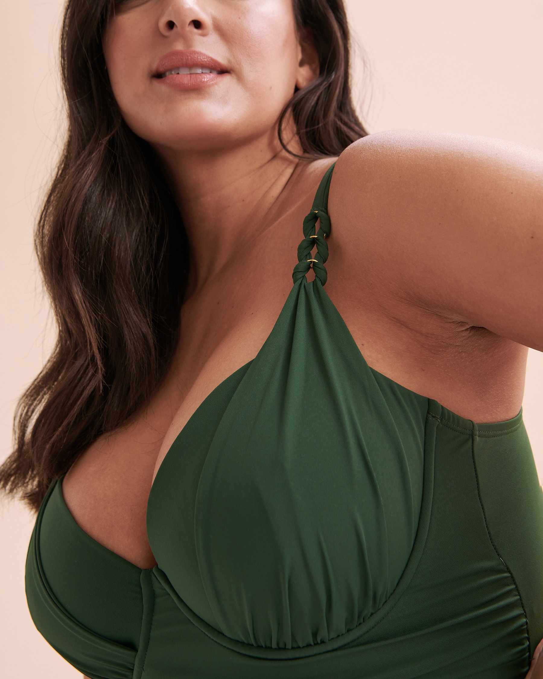 BLEU ROD BEATTIE Ring Master Draped One-piece Swimsuit Palm green RBRM24250 - View3