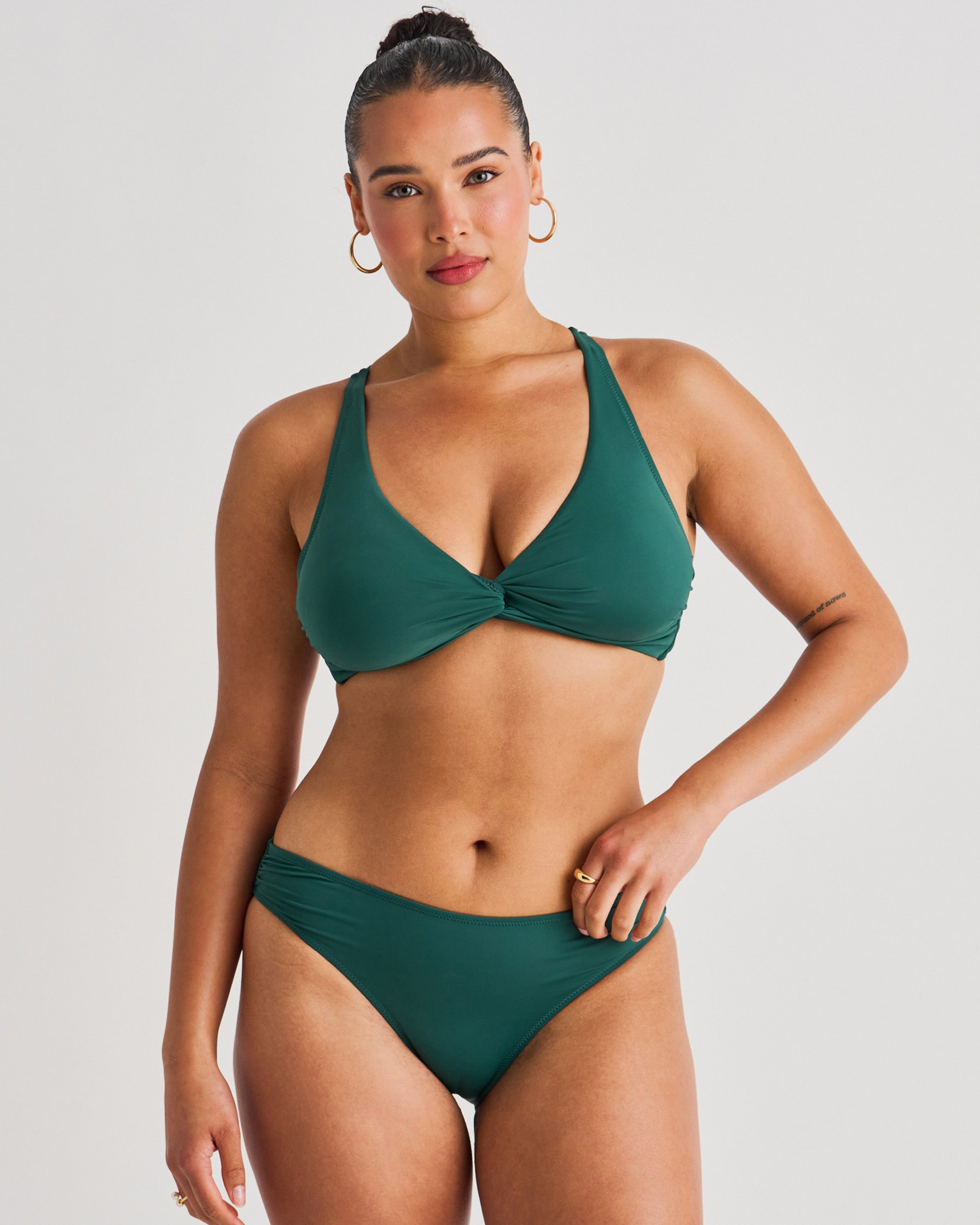 EVERYDAY SUNDAY Misty Tropics D Cup Twisted Bralette Bikini Top Green Rain Forest ESBEAW04155A - View3