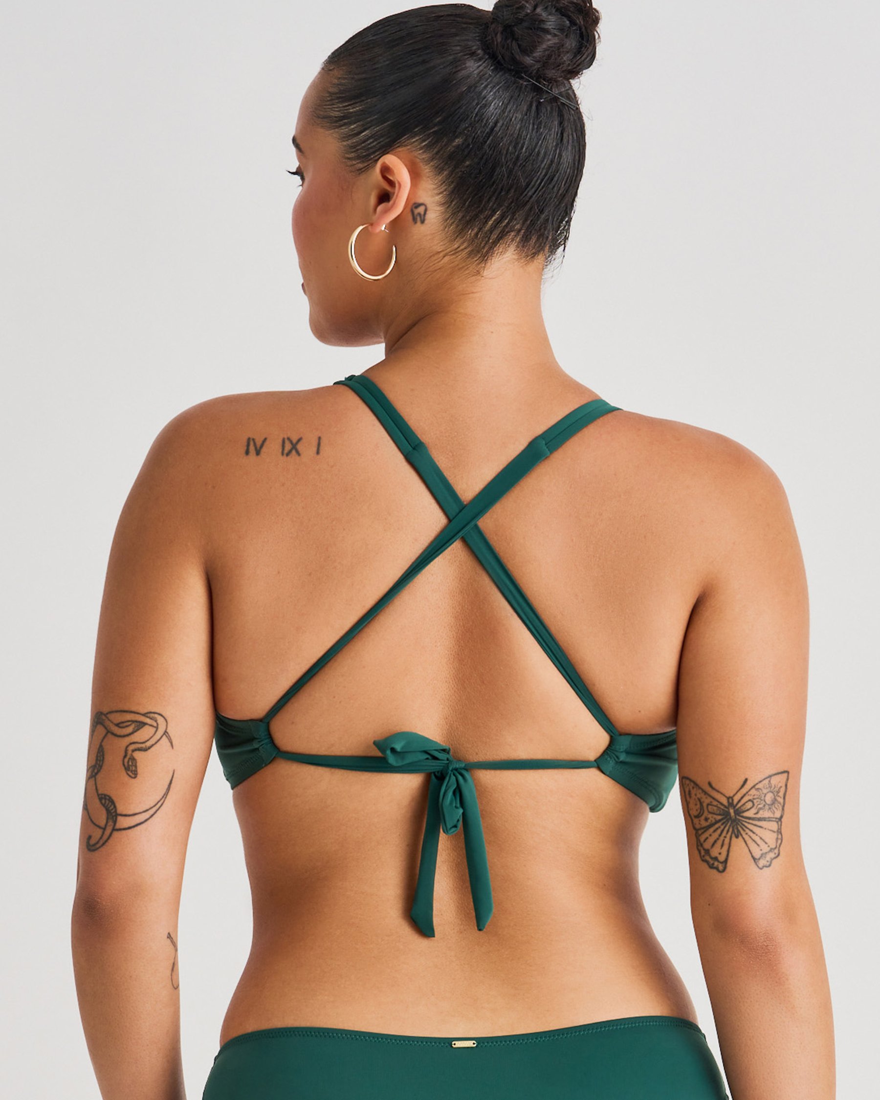 EVERYDAY SUNDAY Misty Tropics D Cup Twisted Bralette Bikini Top Green Rain Forest ESBEAW04155A - View4