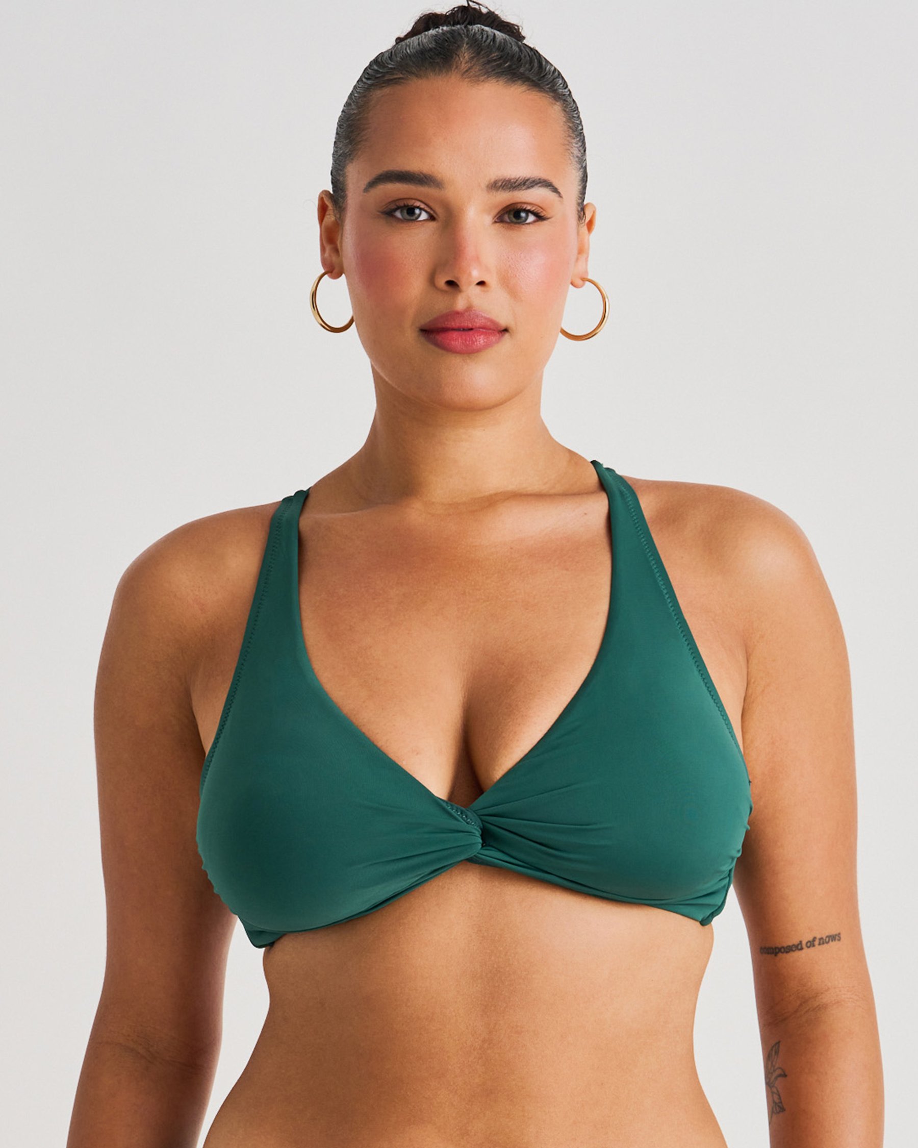 EVERYDAY SUNDAY Misty Tropics D Cup Twisted Bralette Bikini Top Green Rain Forest ESBEAW04155A - View5