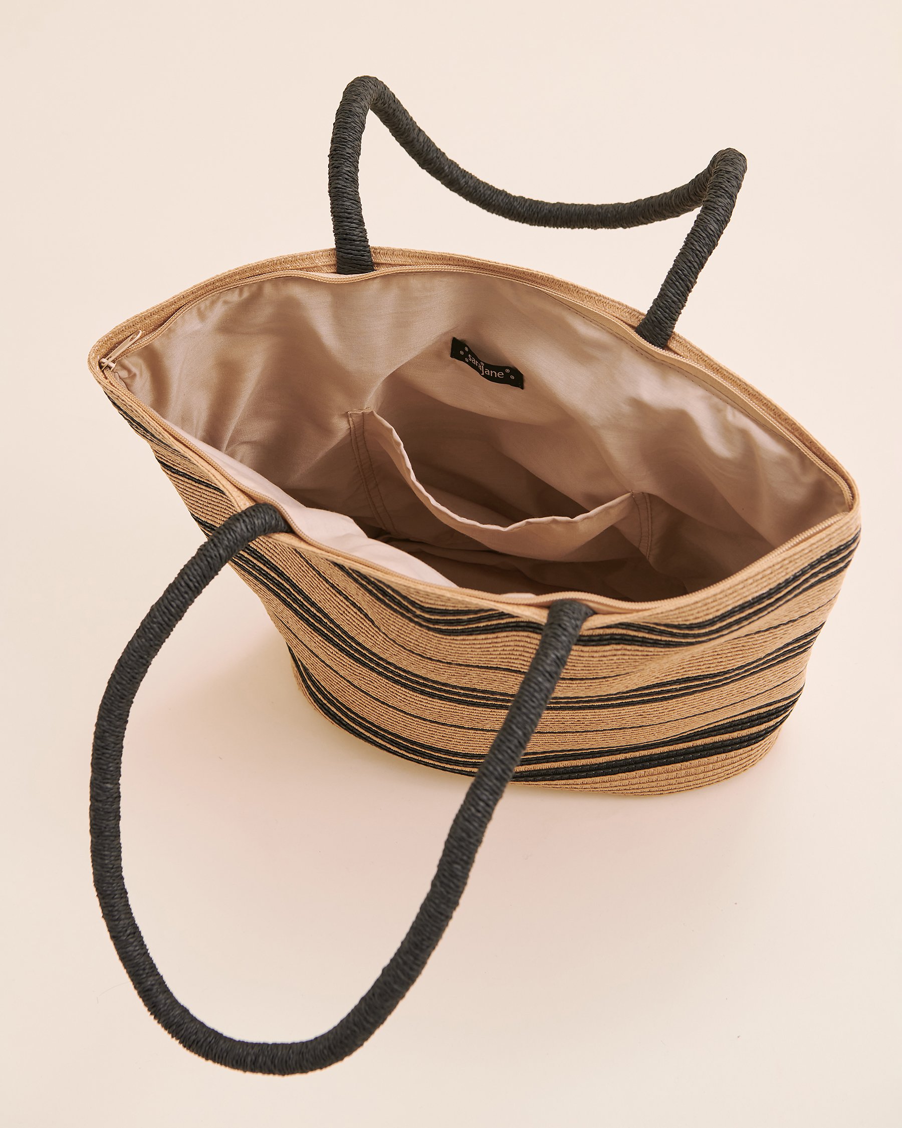 SARAJANE Straw Bag Straw/Black 24SJ2006 - View2