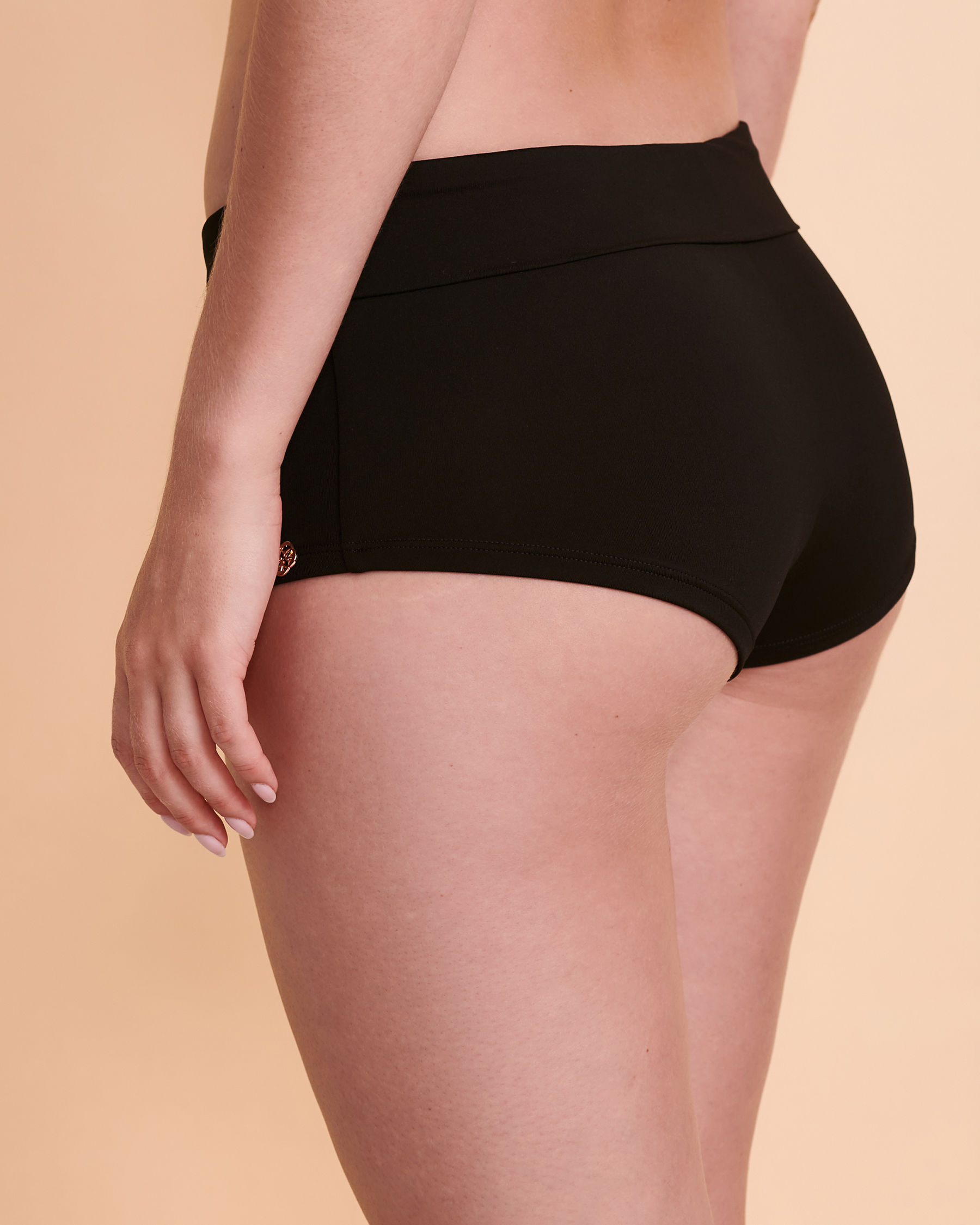 TURQUOISE COUTURE Boyleg Bikini Bottom Black 499-743-0-00 - View2