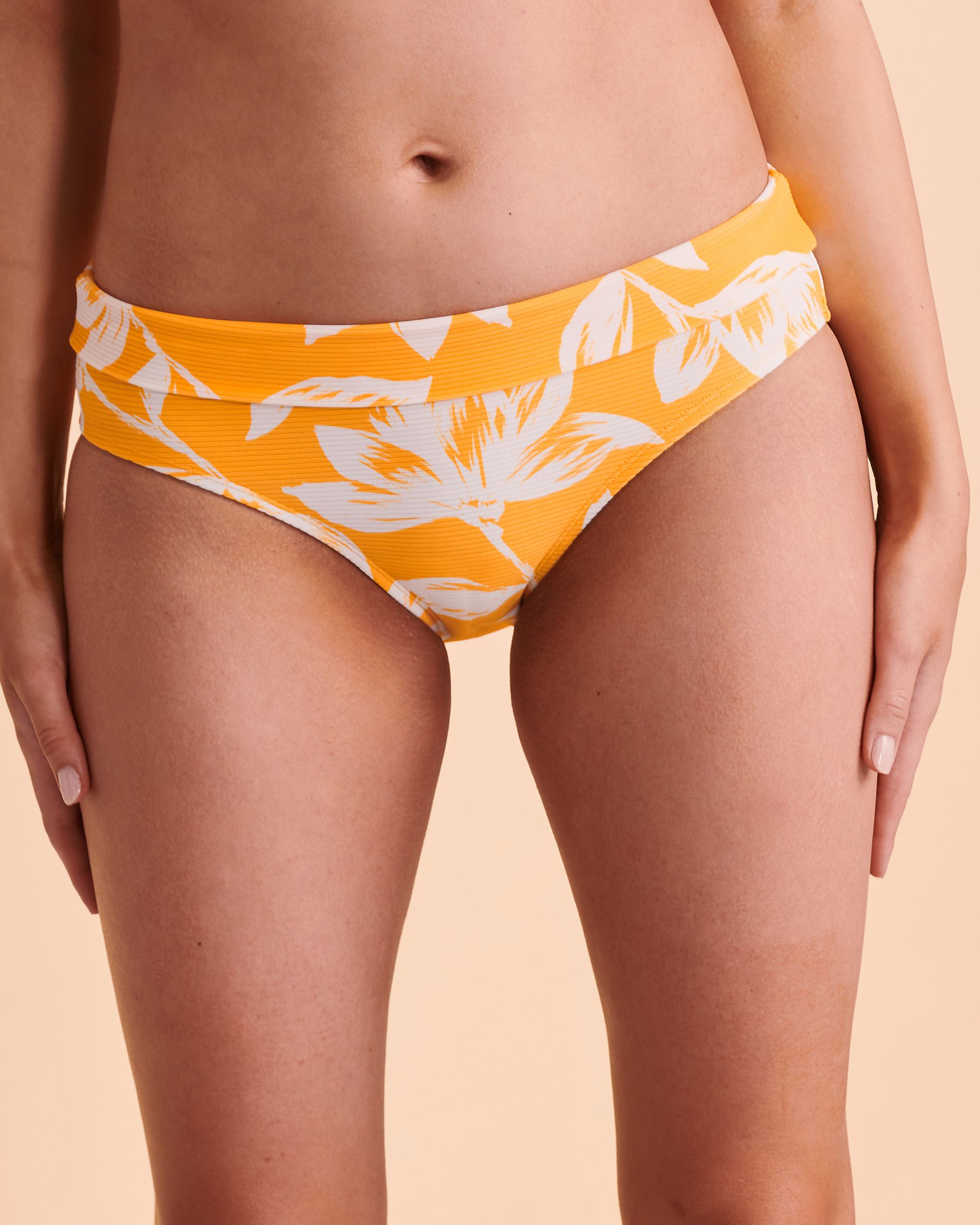 SKYE ANGUILLA Foldable Waistband Bikini Bottom Yellow print SK70538 - View1
