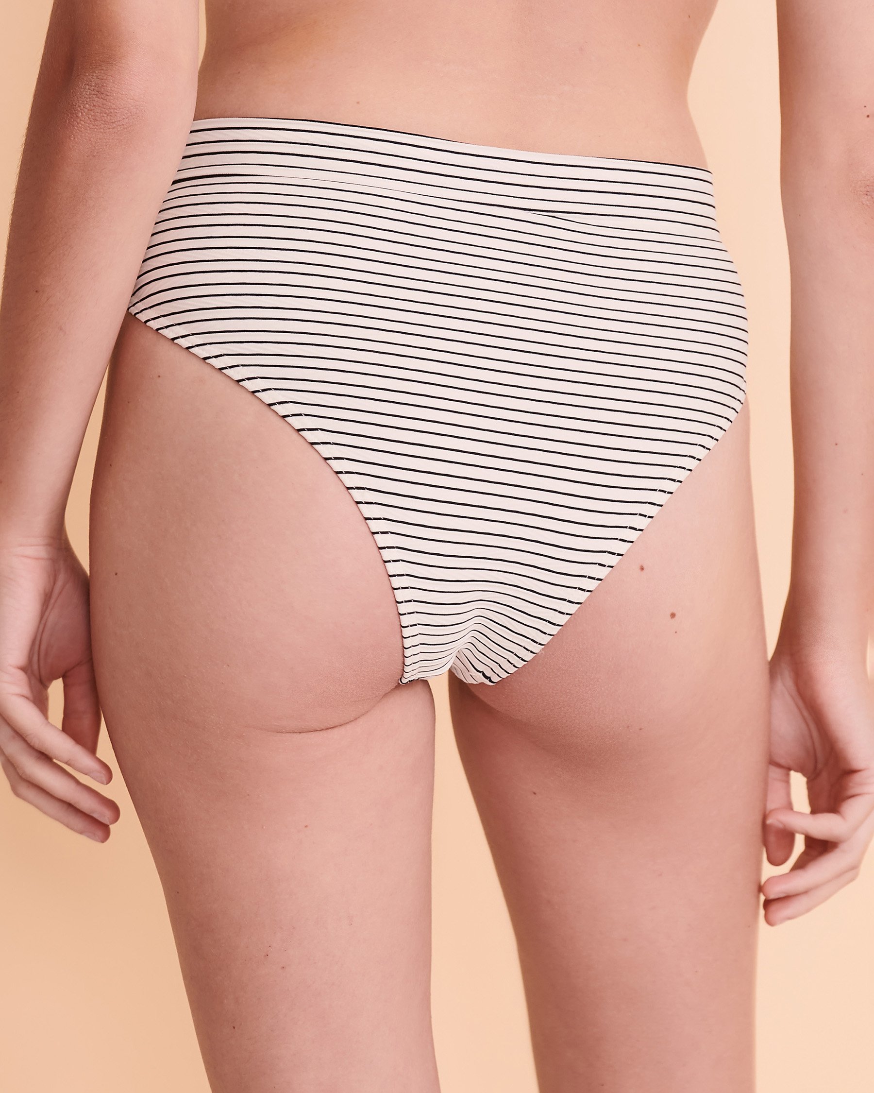 SKYE EMOTION Rachel High Waist Bikini Bottom Black and white stripes SK72354 - View2