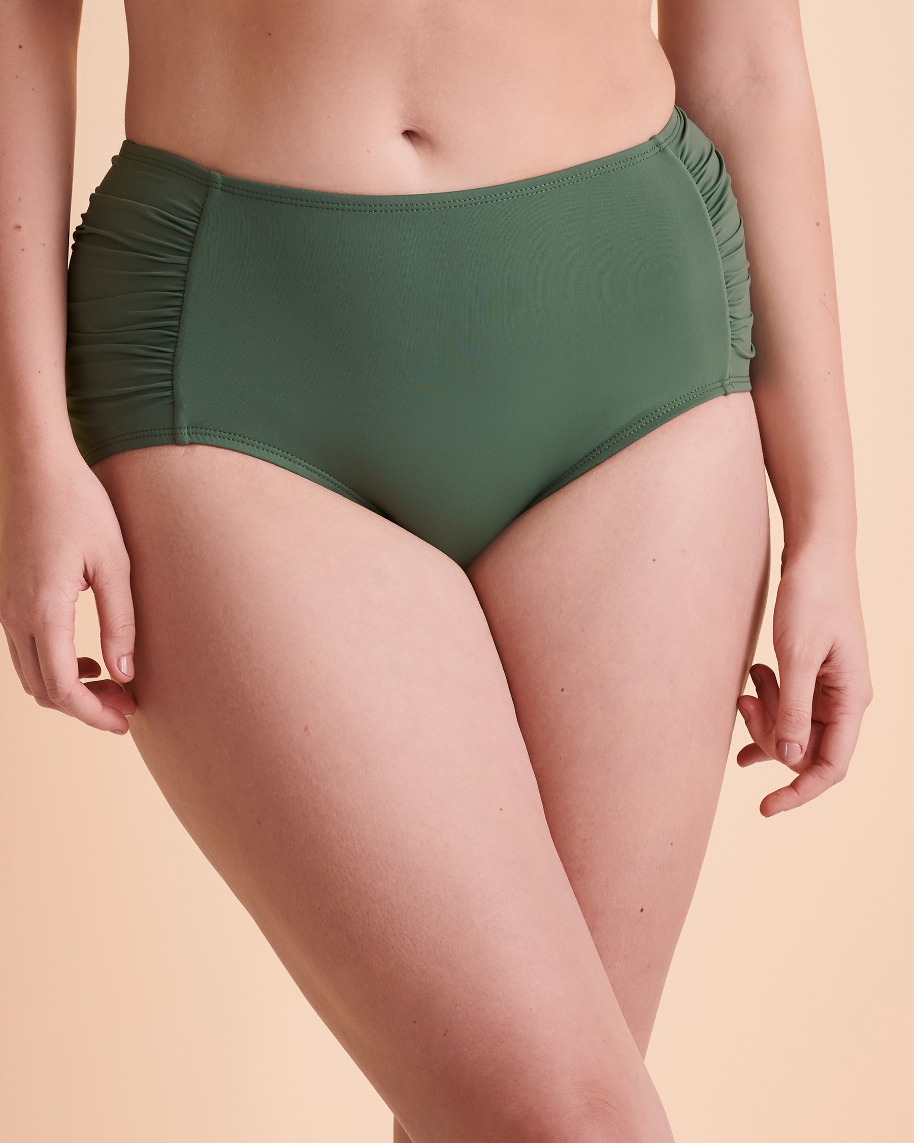 JANTZEN SOLID Gathered Sides Bikini Bottom Forest green JZ21002H - View1