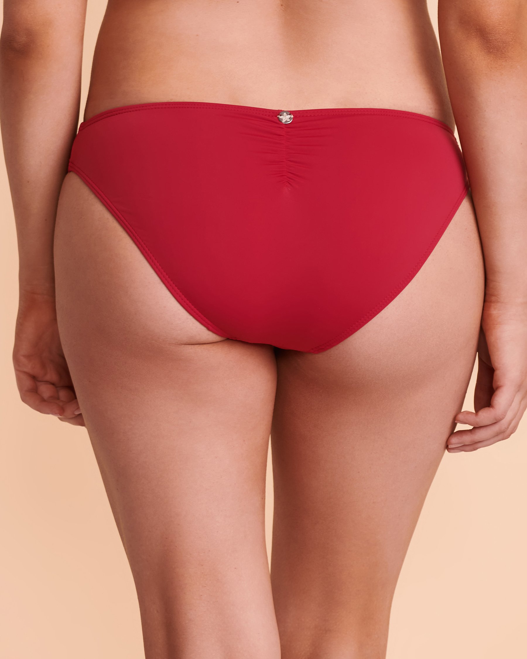 QUINTSOUL SOLID Lily Ruched Bikini Bottom Sangria W15195664 - View2