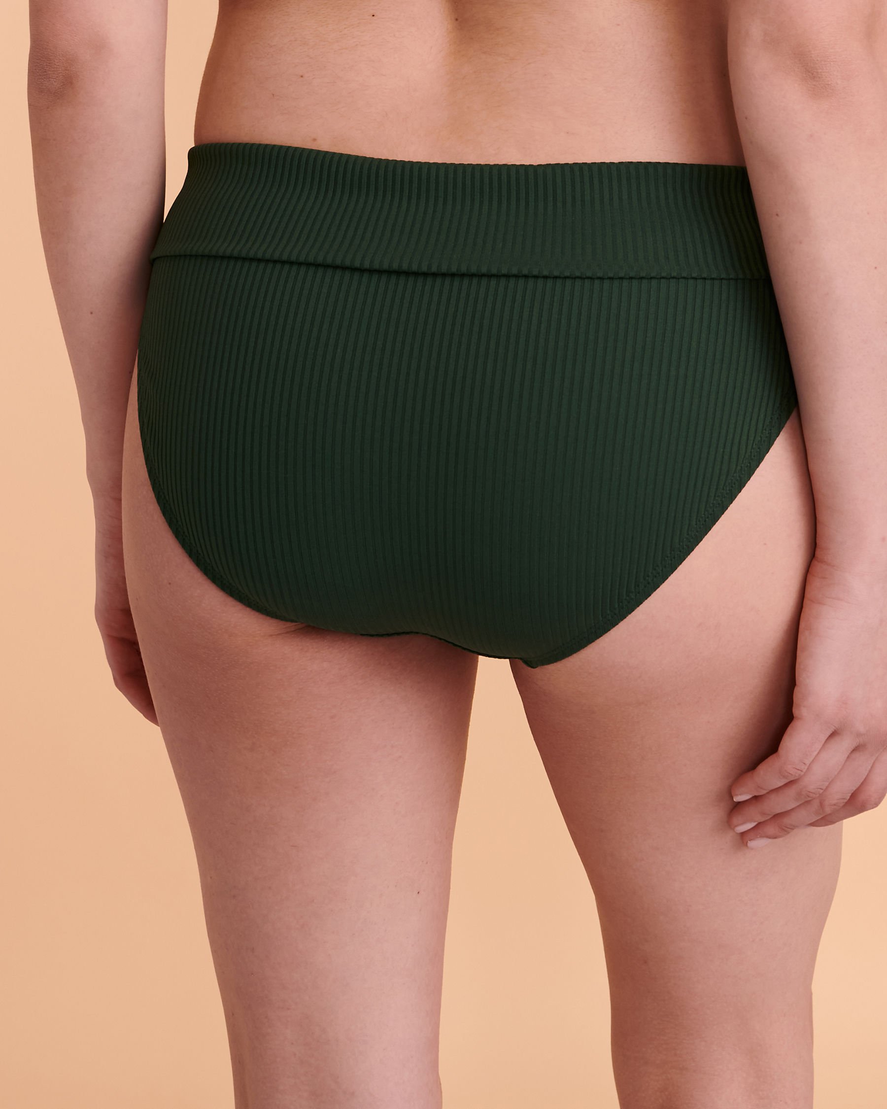 BLEU ROD BEATTIE WALK THE LINE Foldable Waistband Bikini Bottom Ribbed green RBWL22929H - View2