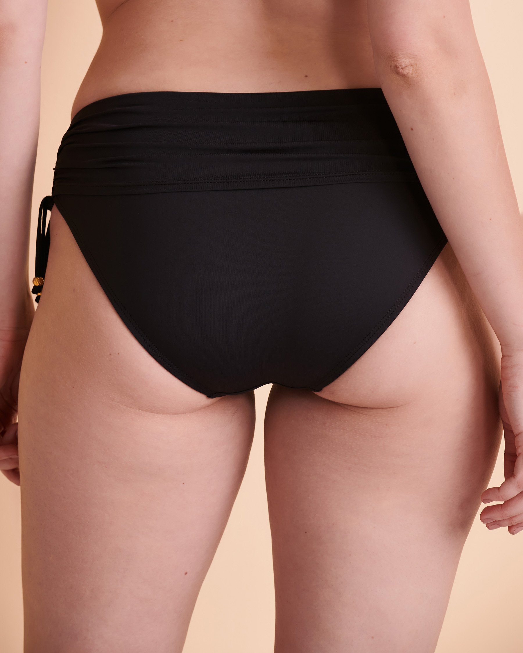 BLEU ROD BEATTIE Bas de bikini bande de taille plissée GLAM STAND Noir RBGS22505H - View2