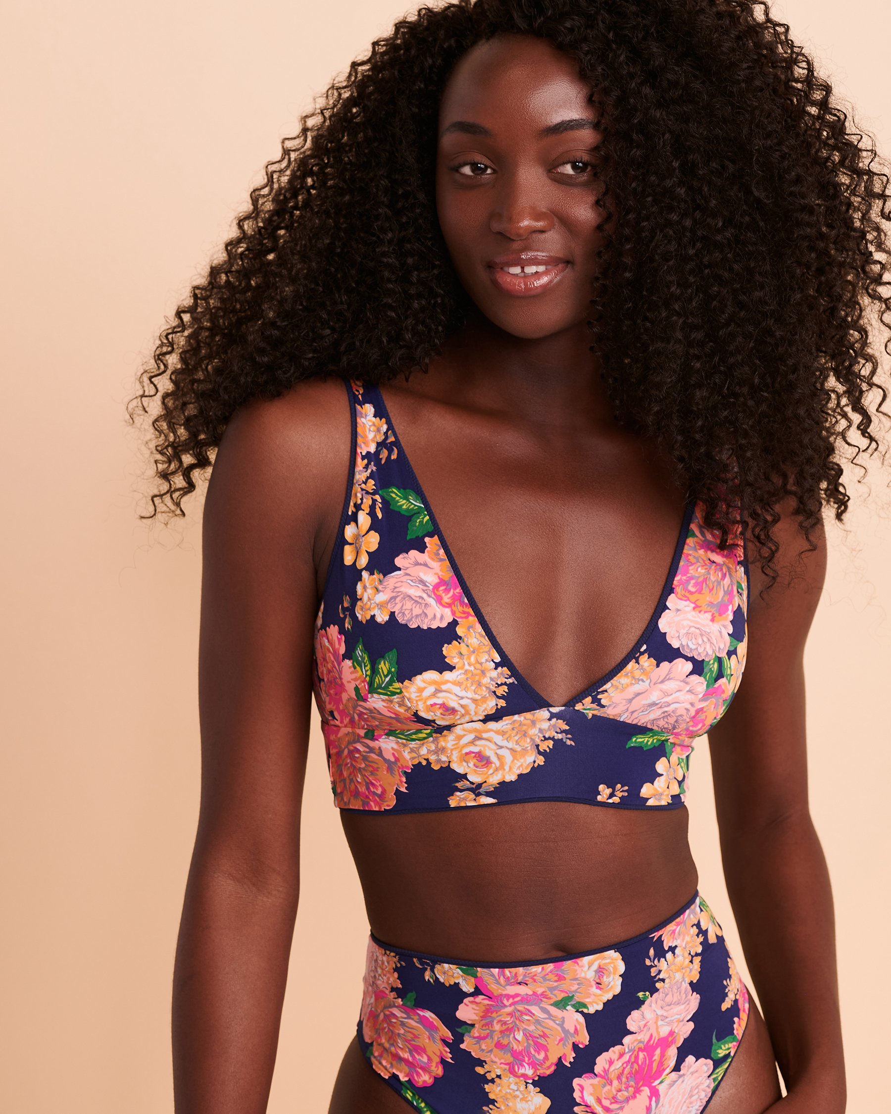 MAAJI Haut de bikini triangle long réversible Paradisus INDIGO BLUE Bleu indigo 3236STR001 - Voir3