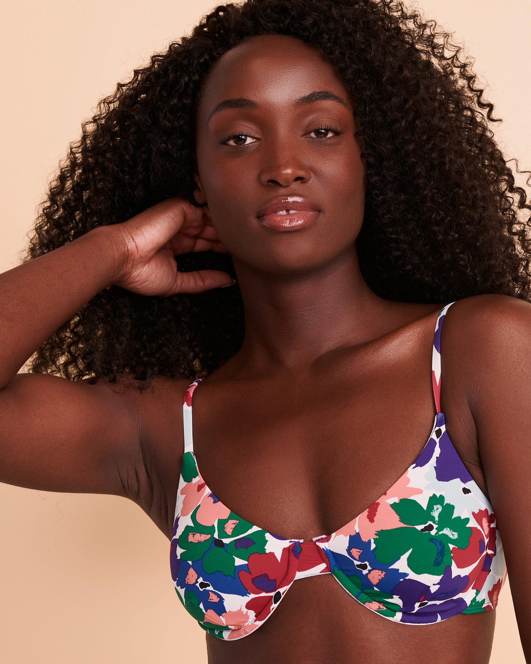 NANA NEW ADVENTURES Maude Plunge Bikini Top Floral NM120 - View3