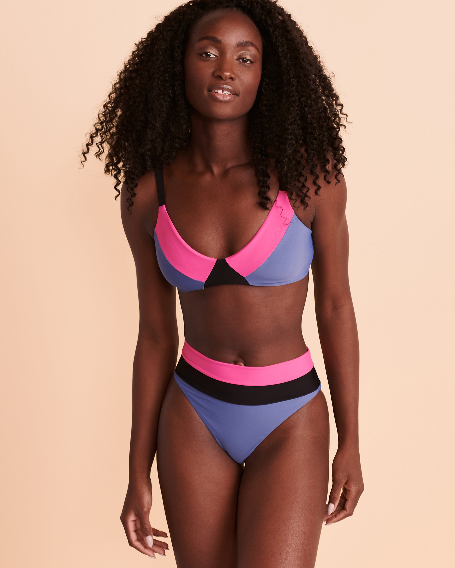 MALAI Haut de bikini Midi BREEZE BLUE Bloc de couleurs T37112 - View1