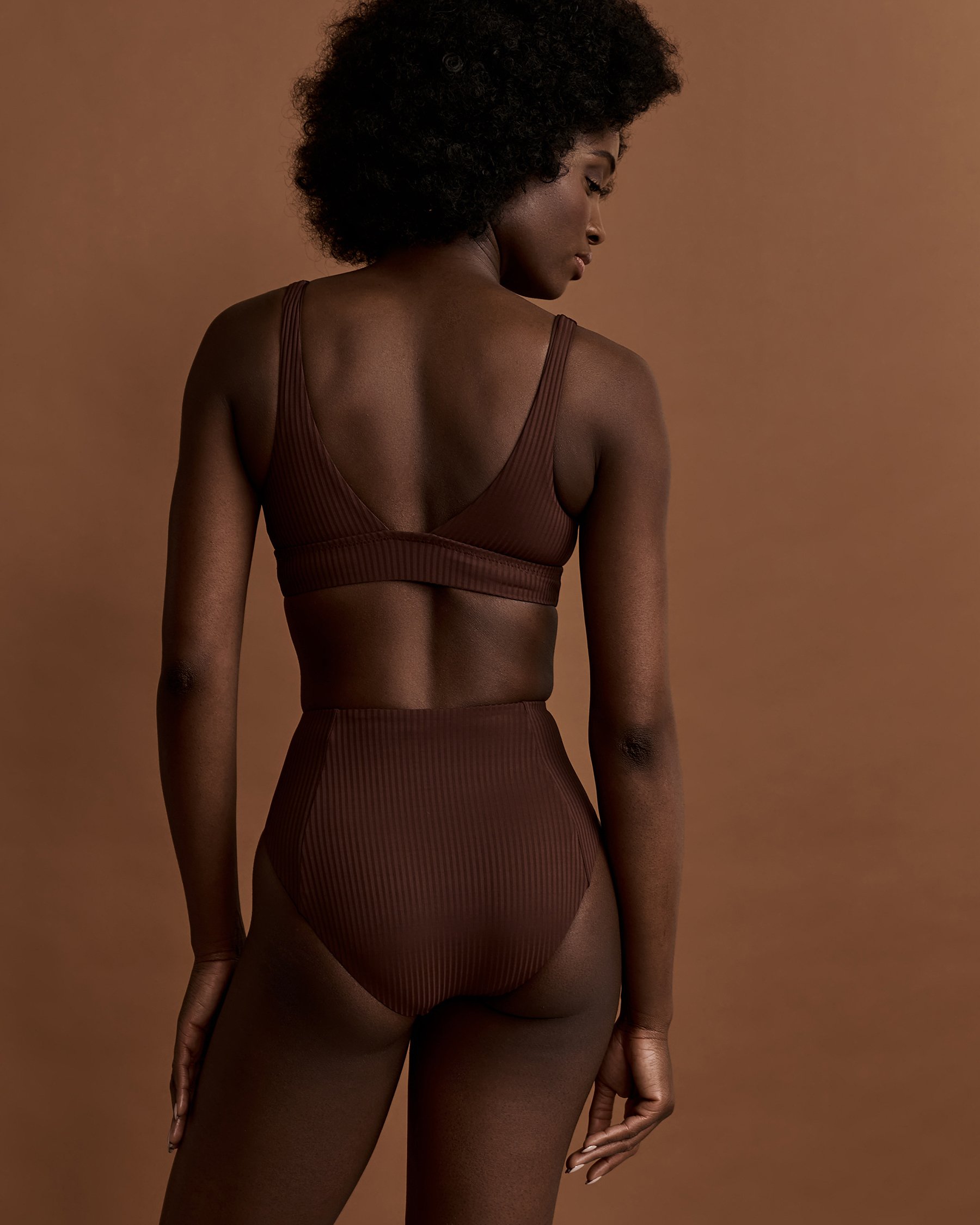 VITAMIN A Haut de bikini bralette Sienna ECORIB Chocolat 809T - View2