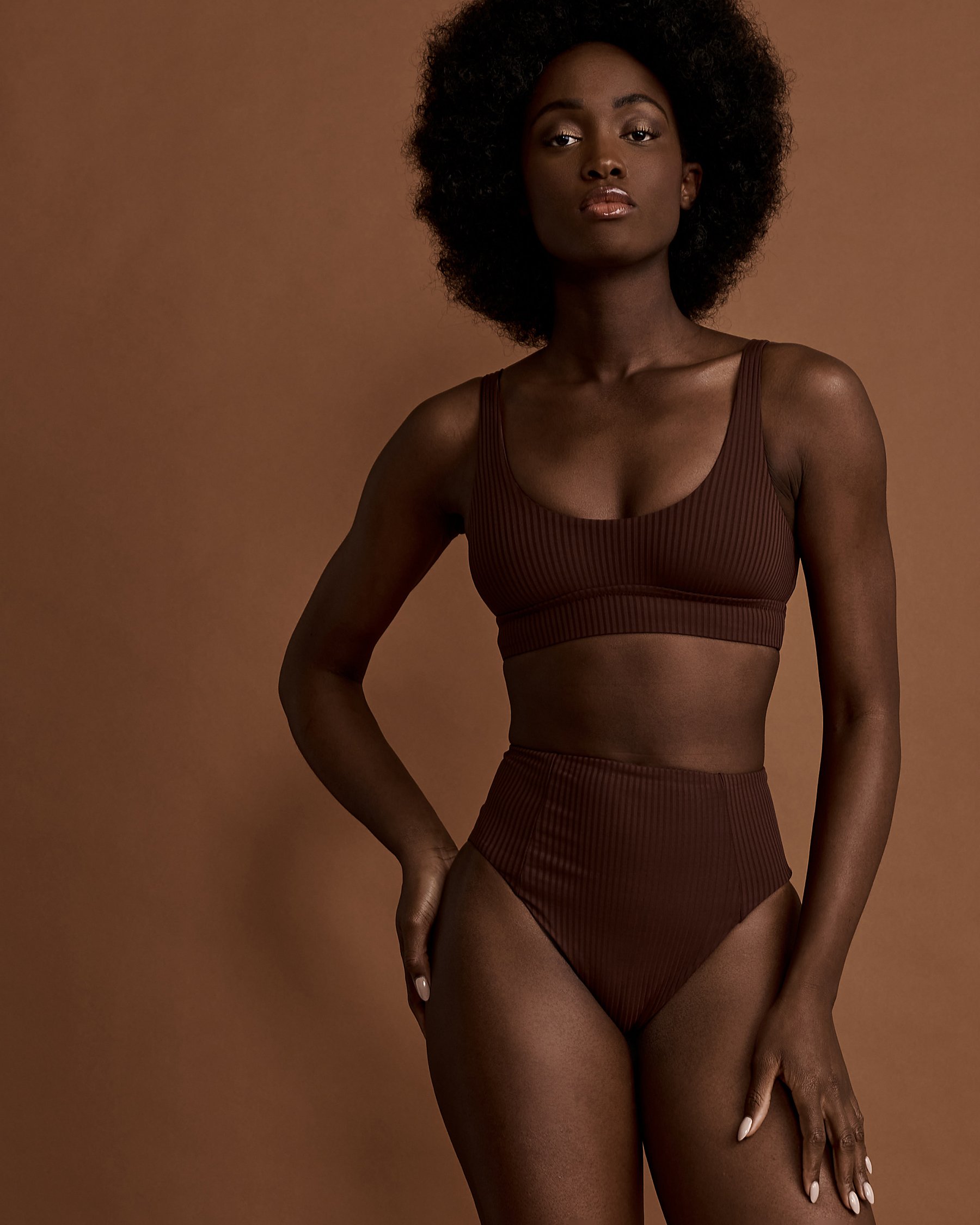 VITAMIN A ECORIB Sienna Bralette Bikini Top Chocolate 809T - View4