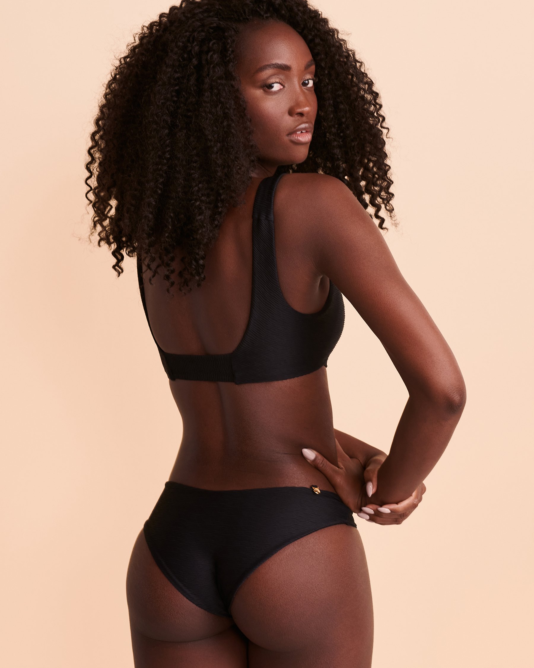 MALAI TEXTURED Bree Bralette Bikini Top Black T41071 - View2