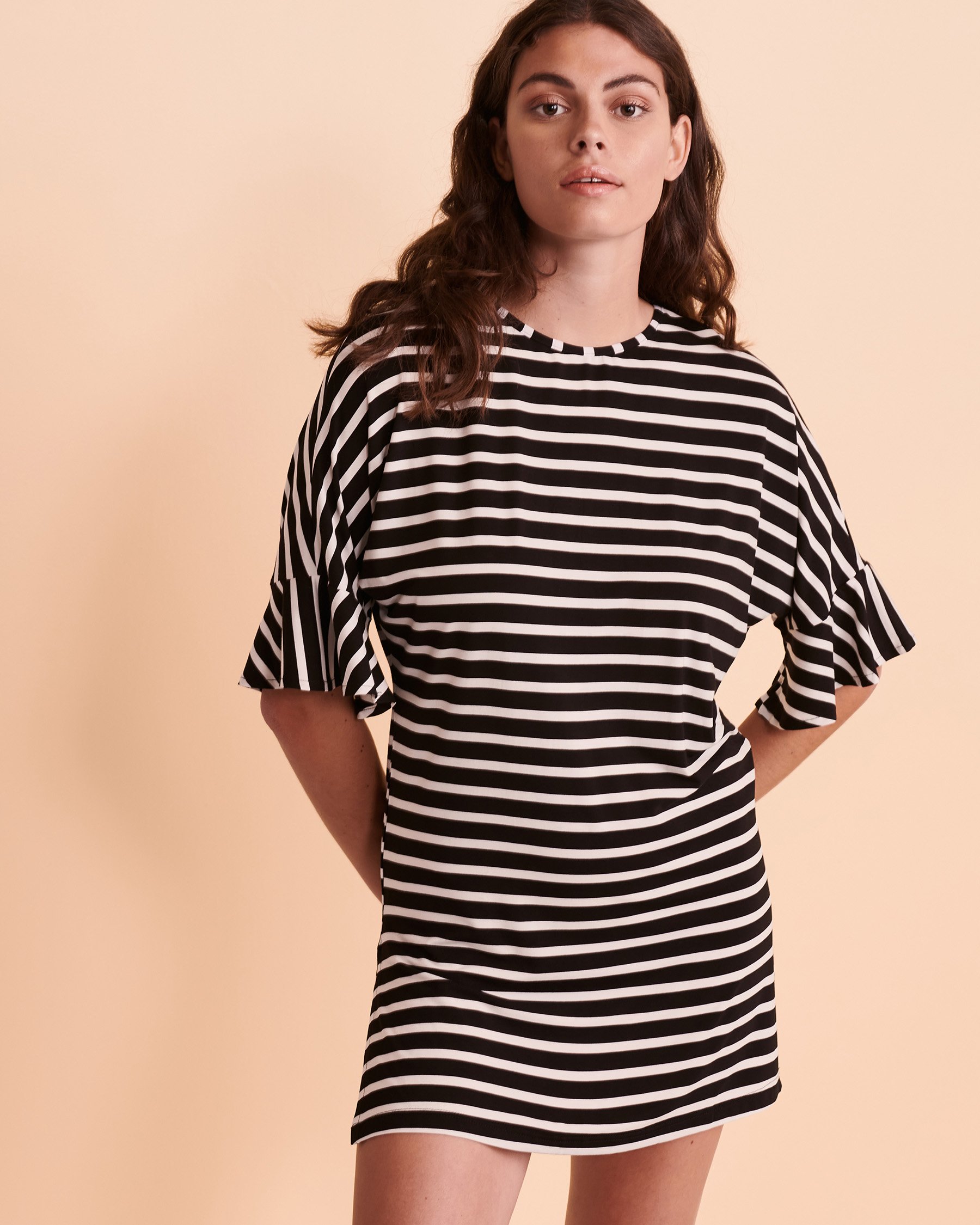 COVER ME 3/4 Sleeve Dress Black stripes 22056051 - View1