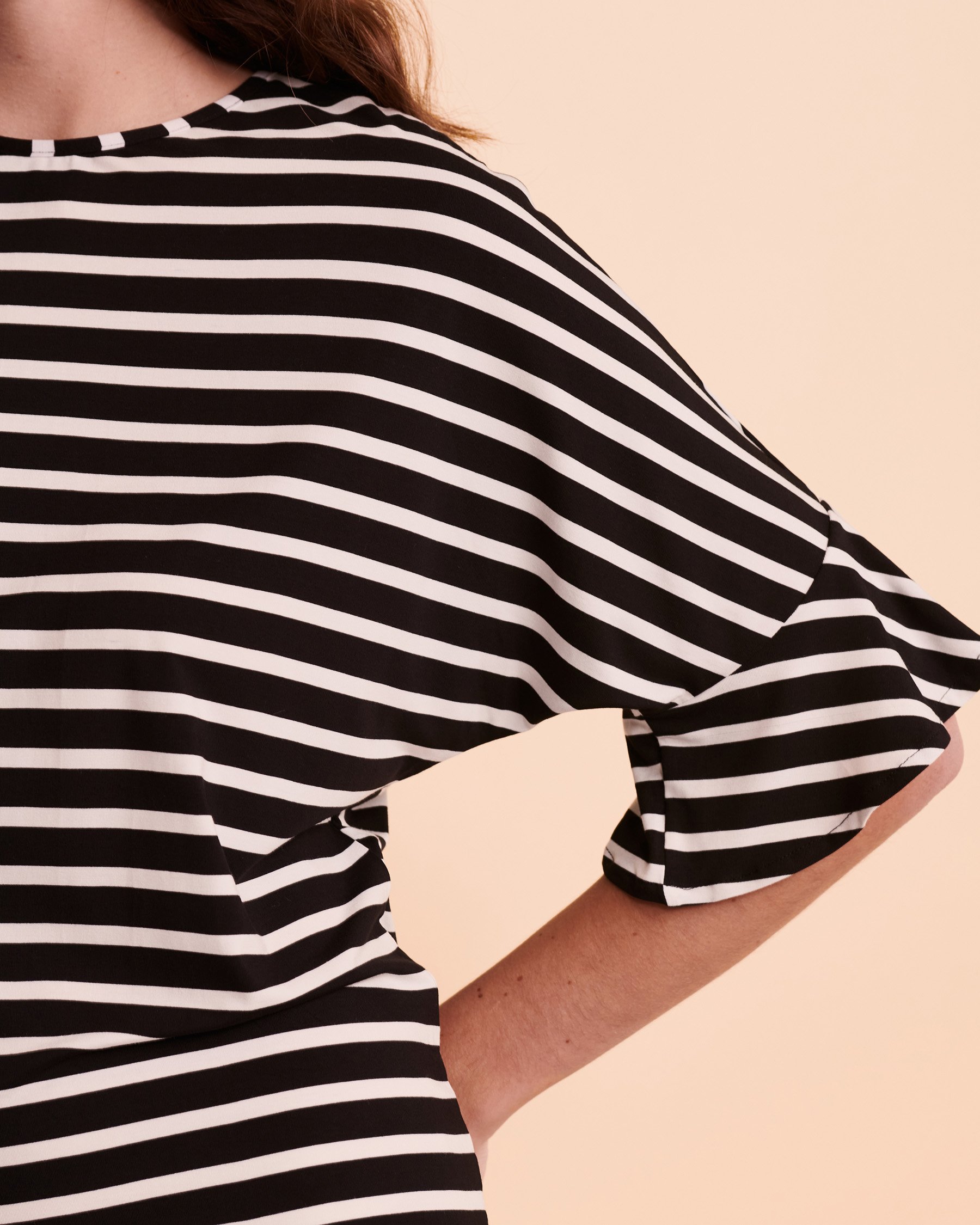 COVER ME 3/4 Sleeve Dress Black stripes 22056051 - View3