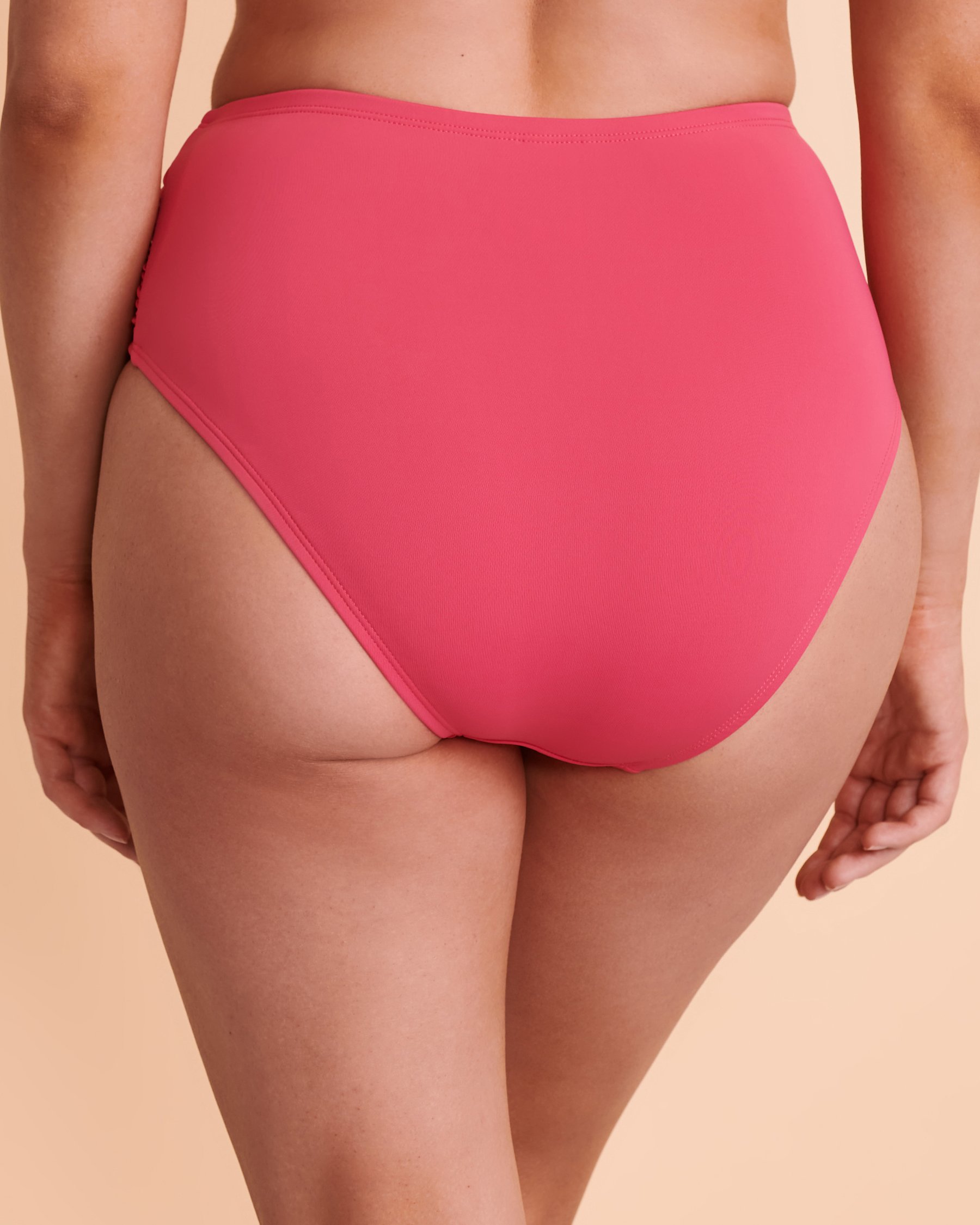 BLEU ROD BEATTIE RING ME UP Draped High Waist Bikini Bottom Pink RBRU22508H - View3
