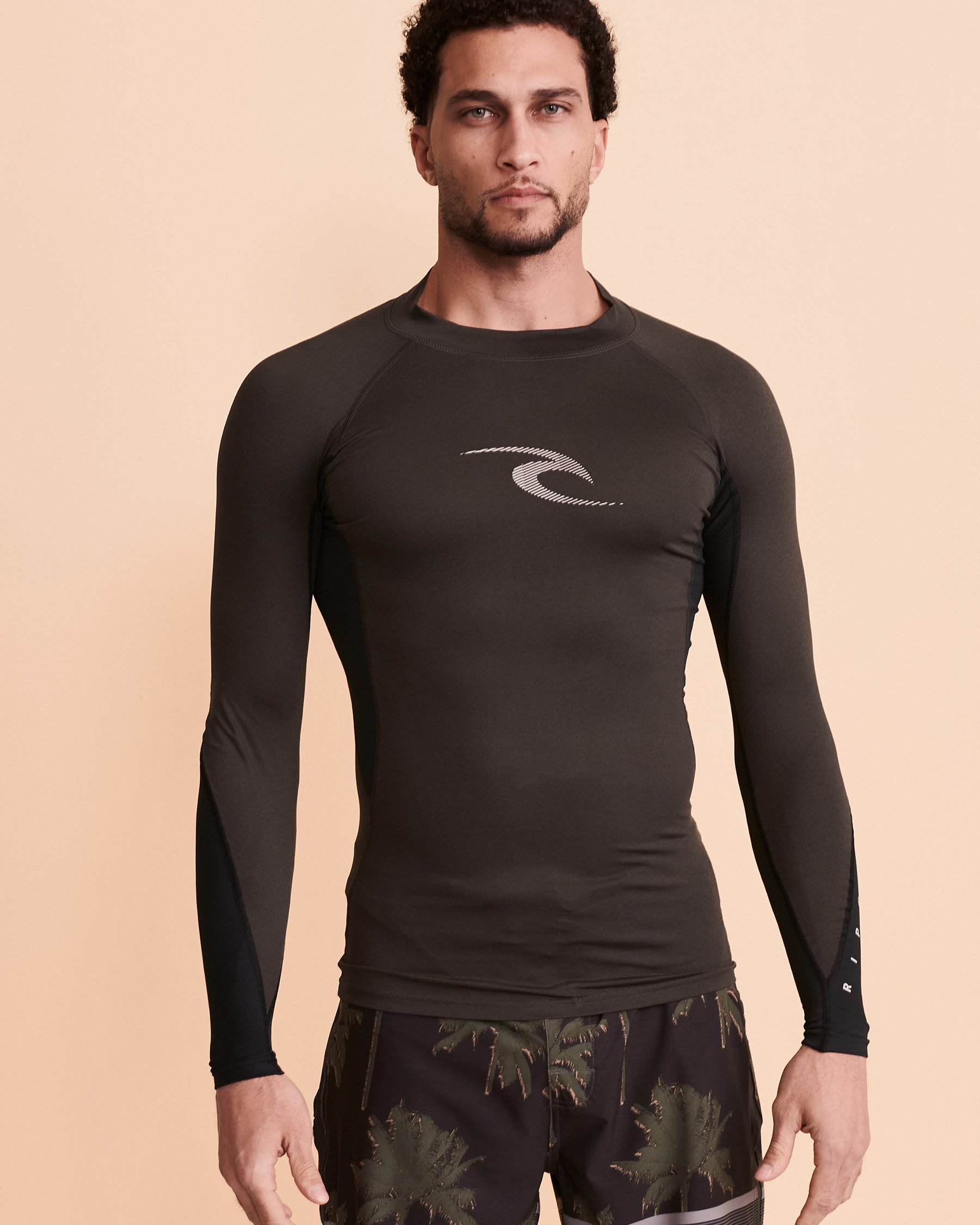 RIP CURL WAVE Long Sleeve Rashguard Black charcoal WLU3AM - View3