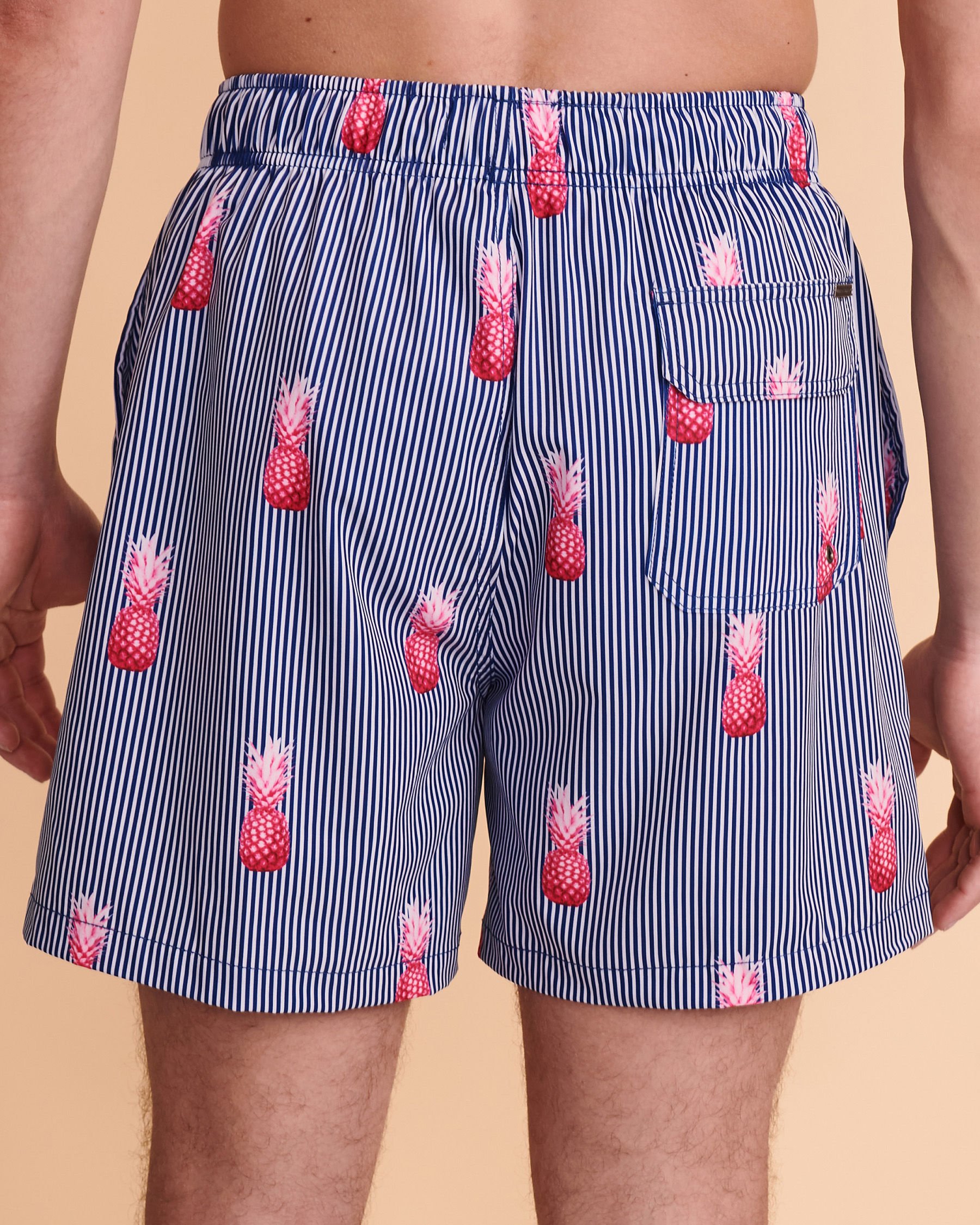 VINTAGE SUMMER PINEAPPLES & STRIPES Volley Swimsuit Pinneaple V70426 - View3