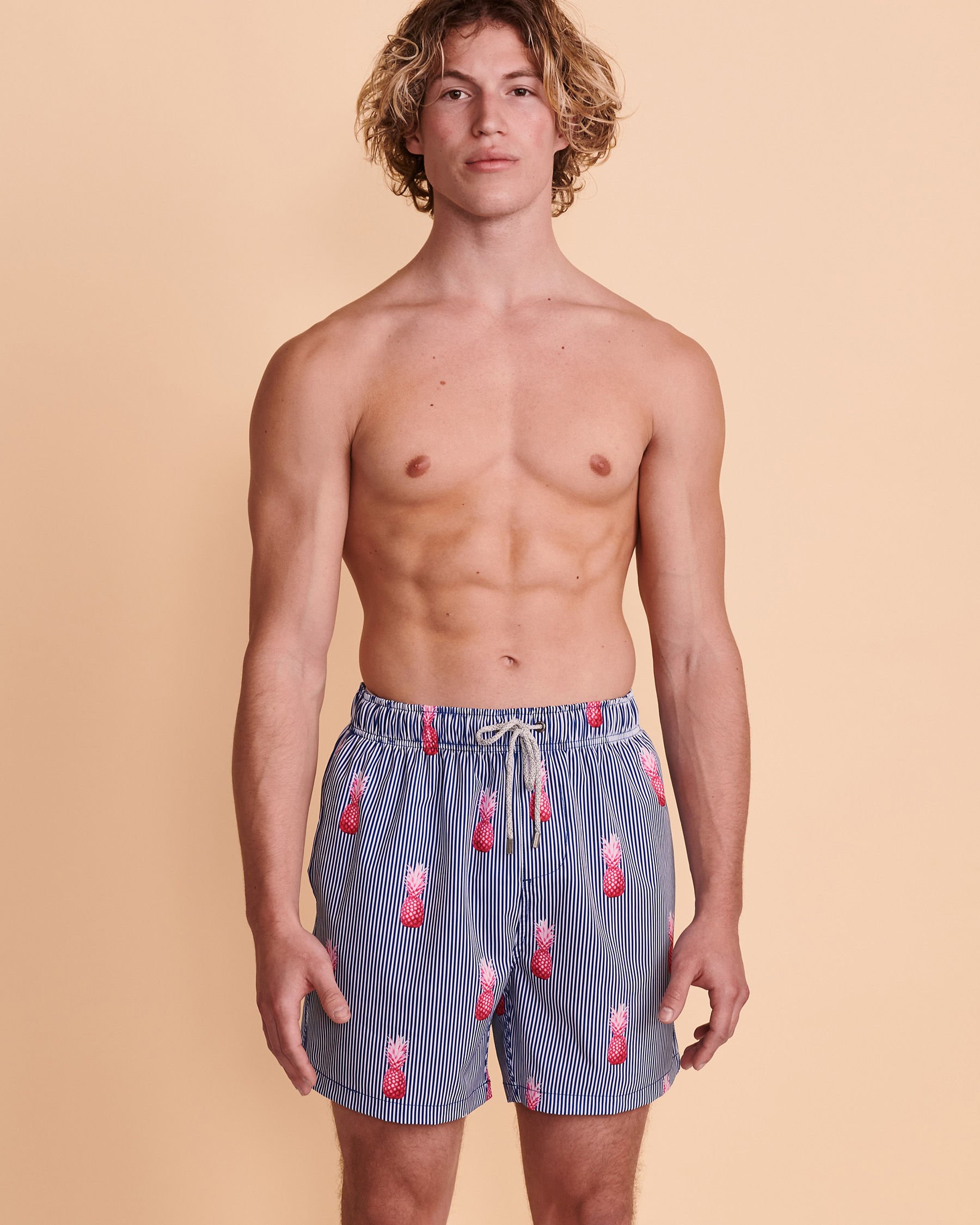 VINTAGE SUMMER PINEAPPLES & STRIPES Volley Swimsuit Pinneaple V70426 - View5