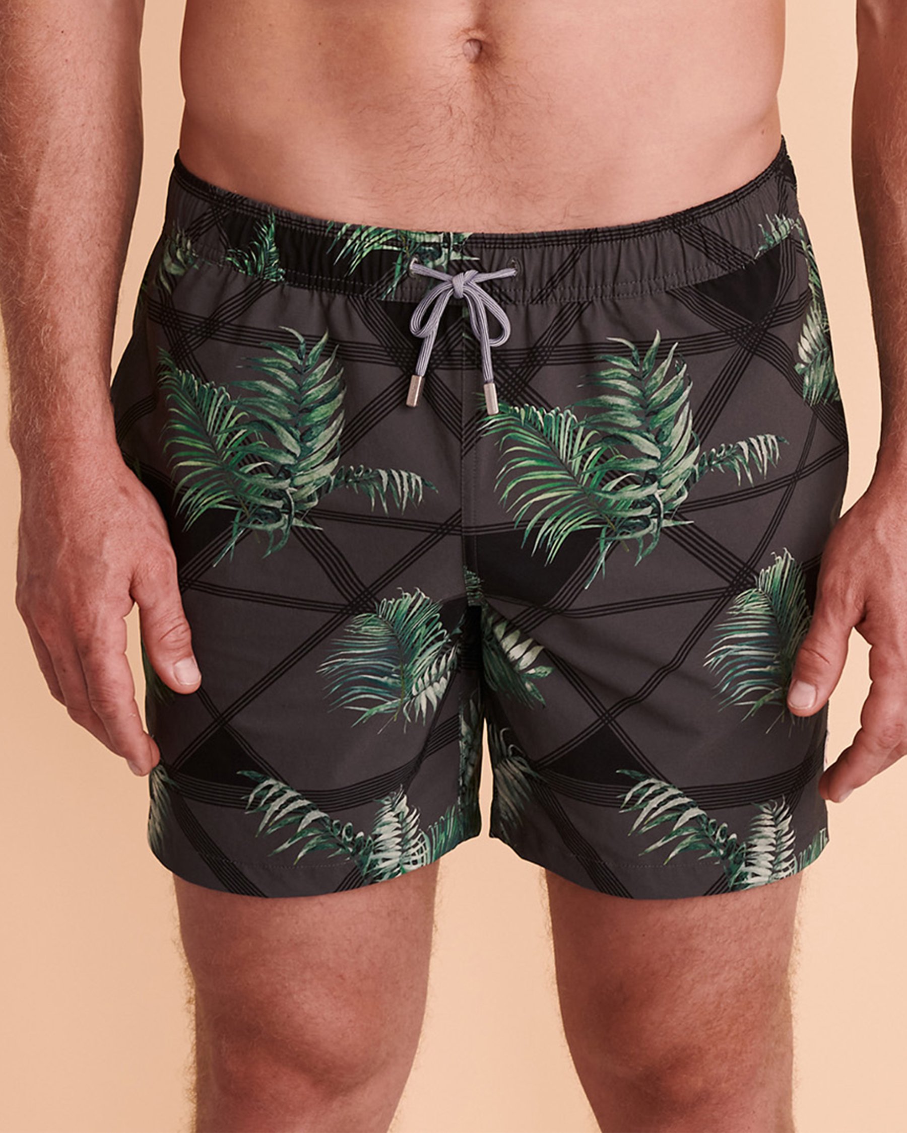 PUBLIC BEACH Maillot volley LEAVES PRINT Noir PB4603BIK - View1