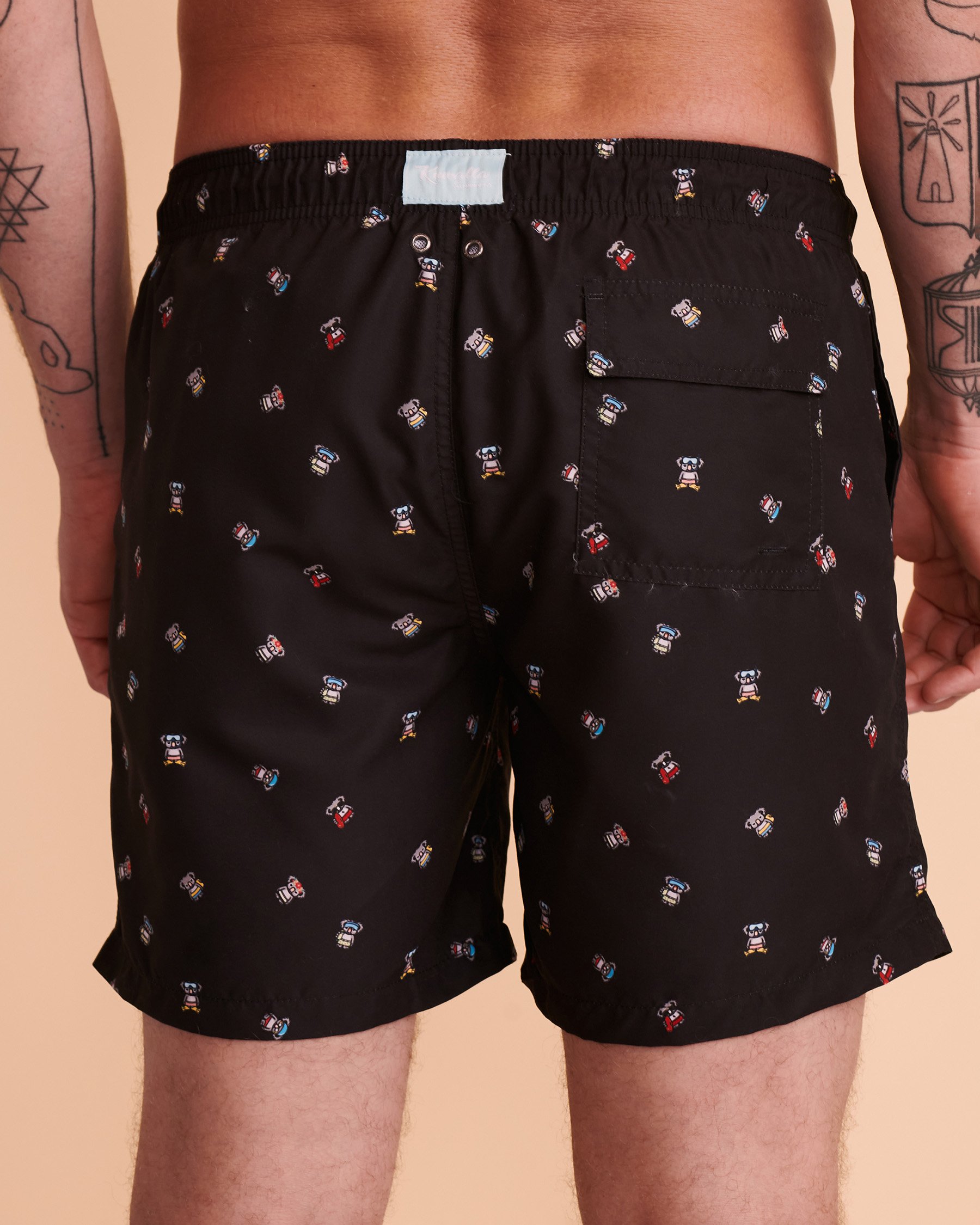 KUWALLA Recycled Volley Swimsuit Black print KUL-SWIM02 - View3