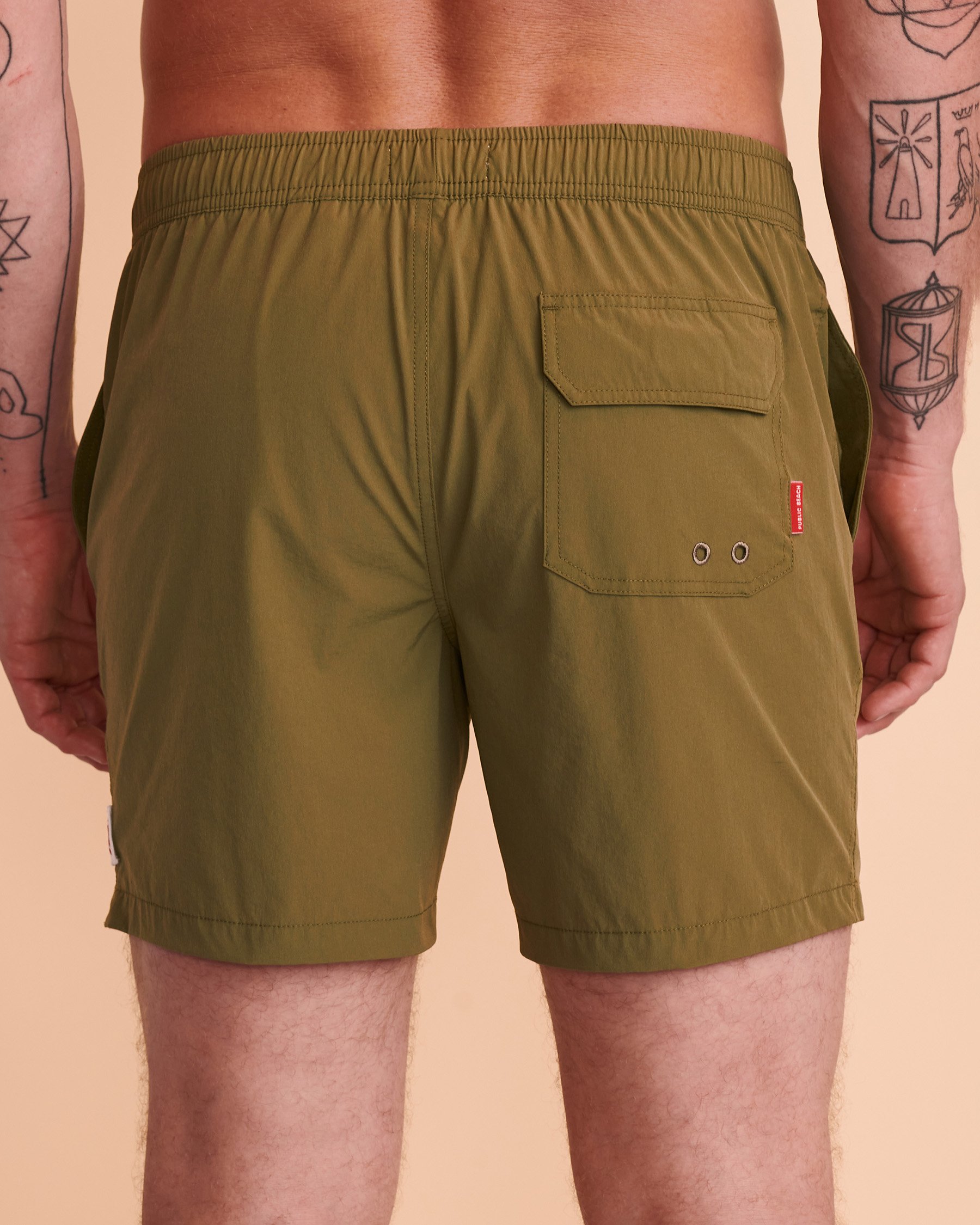 PUBLIC BEACH Maillot volley SOLID Kaki PB4601BIK - Voir3