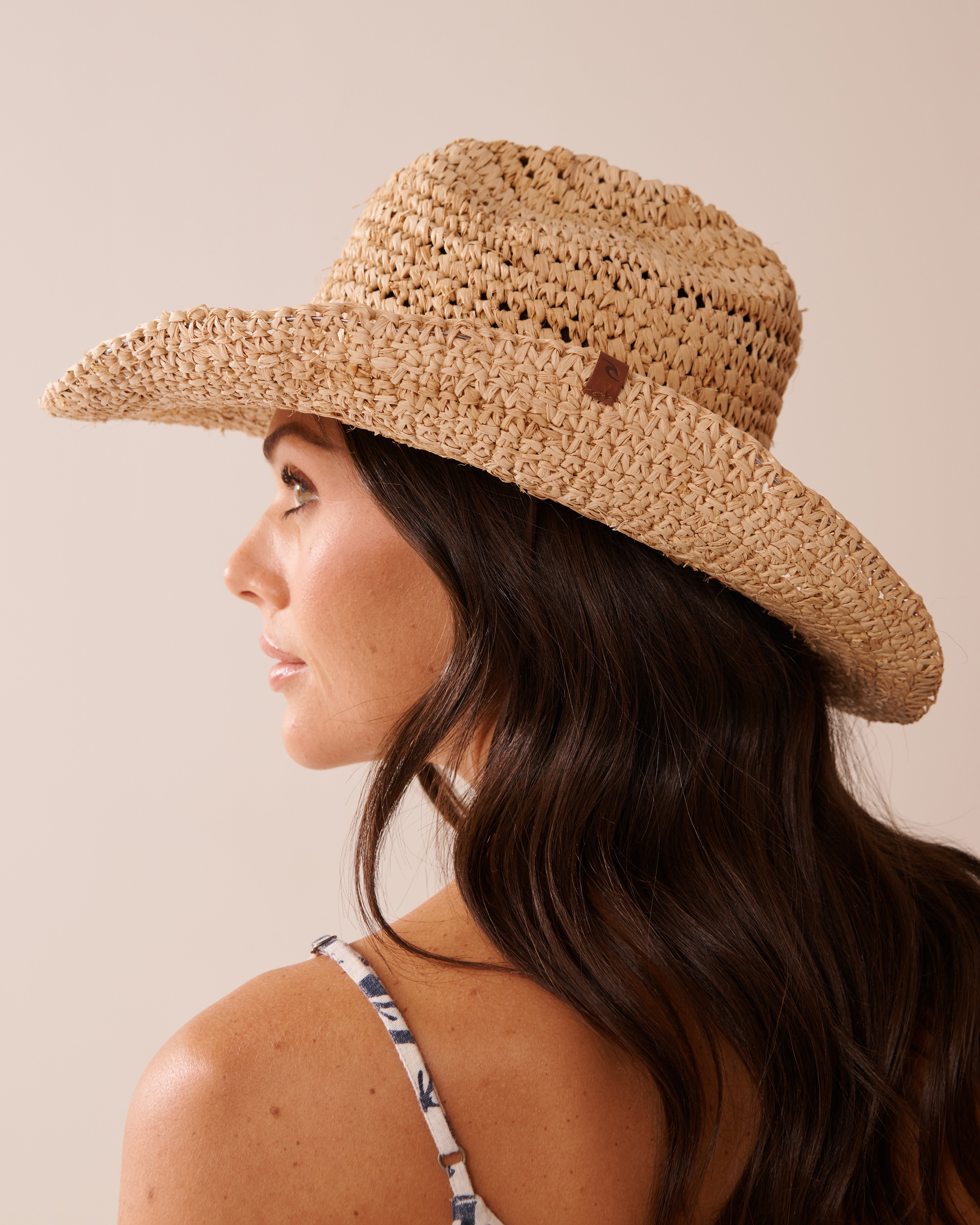 RIP CURL Chapeau de cow-girl en paille Beige paille 060WHE - Voir3