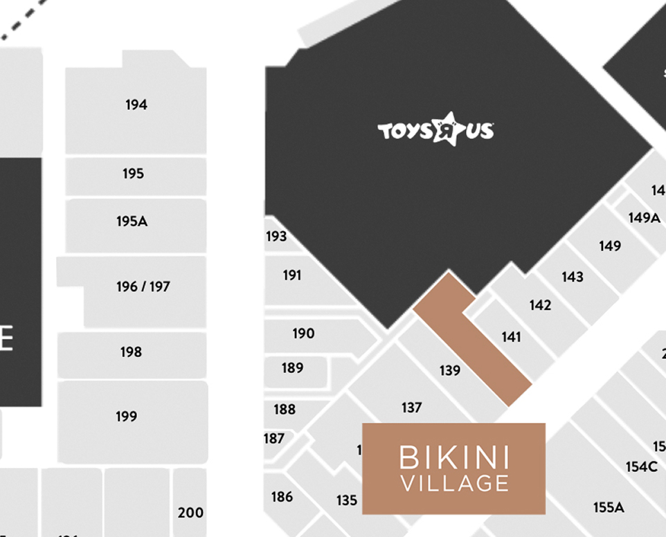 Map of Bower Place - Where to find Bikini Village
